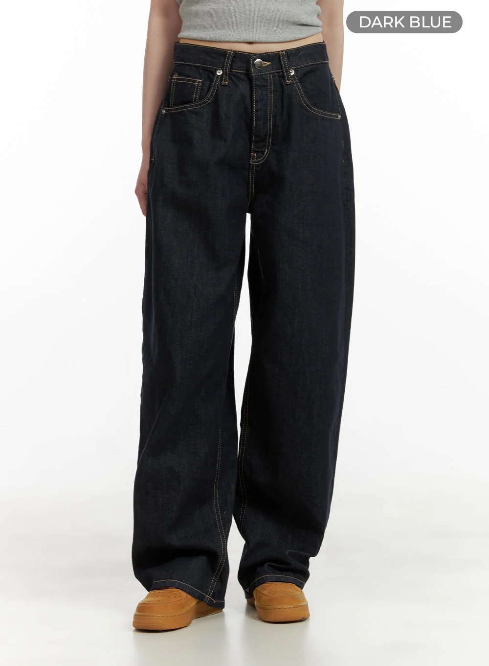 Stitch Detail Baggy Jeans CU410 - Image 6