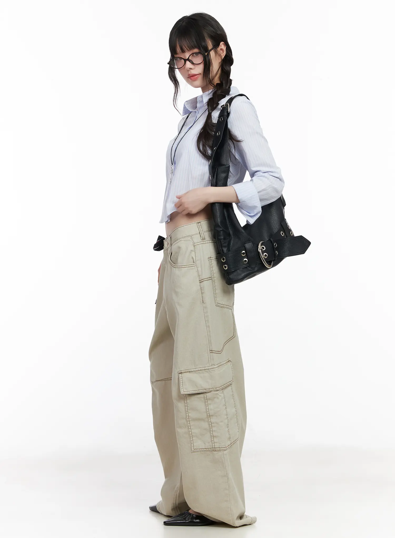 Stitched Cargo Wide-Leg Pants CM526 - Image 6