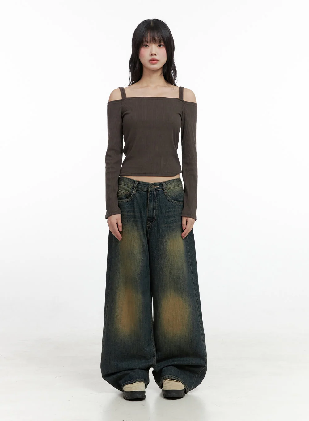 Strap Off-Shoulder Crop Top IO430 - Image 4