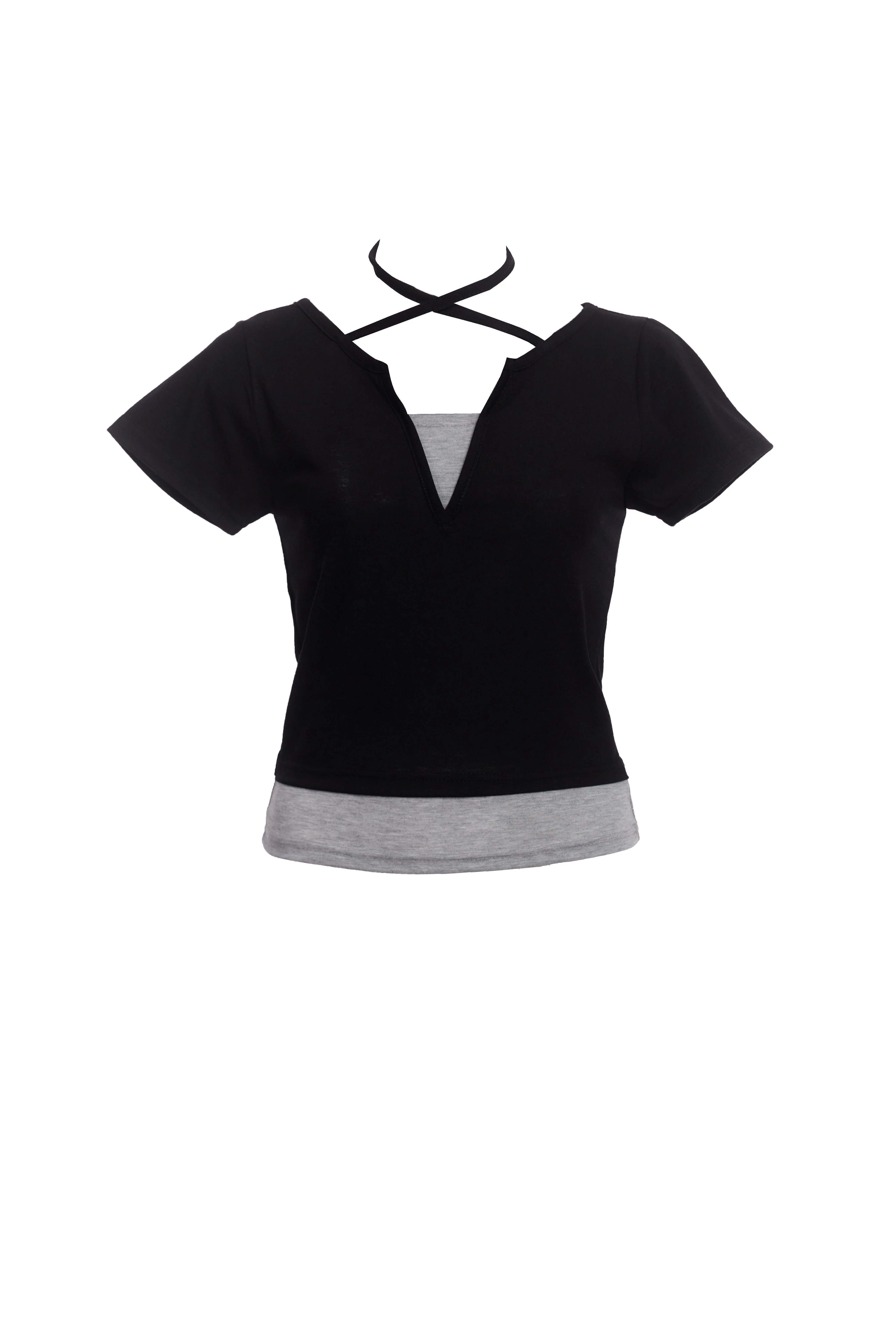 Strappy Slit Layered Top CU520 - Image 4