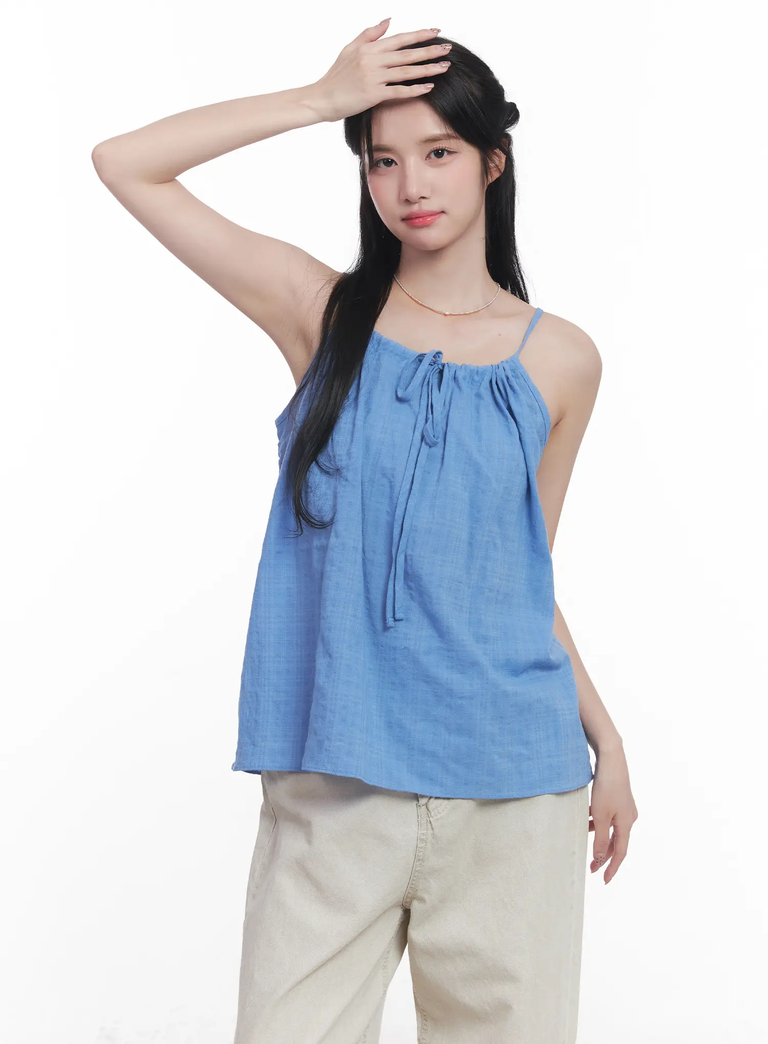 String Detail Flared Cami CU523