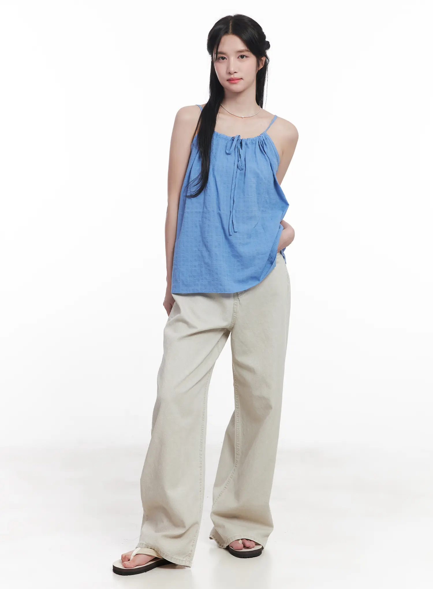 String Detail Flared Cami CU523 - Image 2