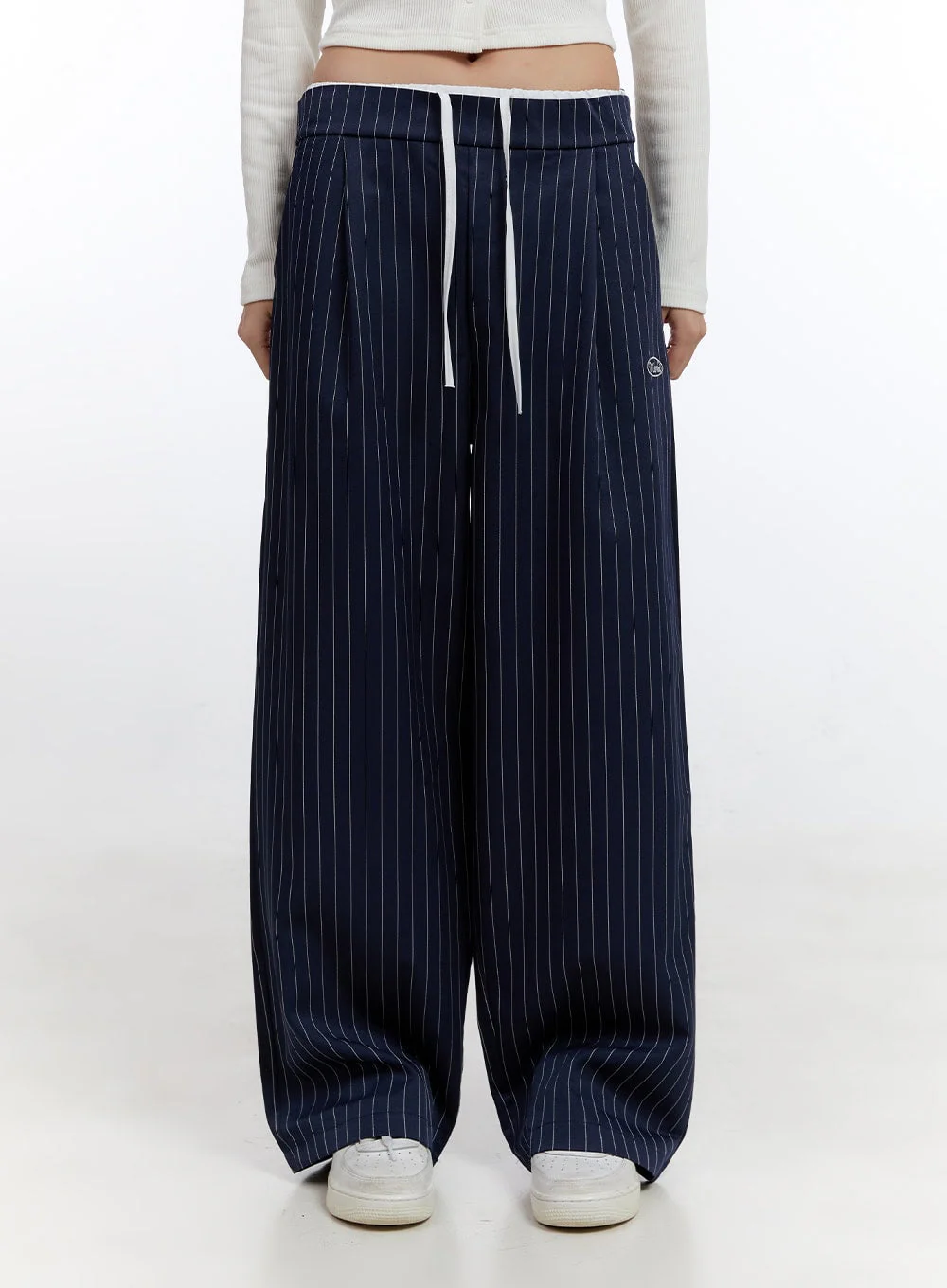 String Stripe Wide Fit Pants CO431 - Image 8