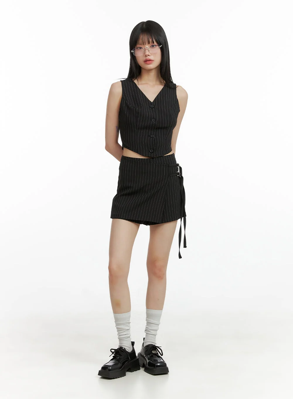 Stripe Buckle Wrap Shorts CL402 - Image 2