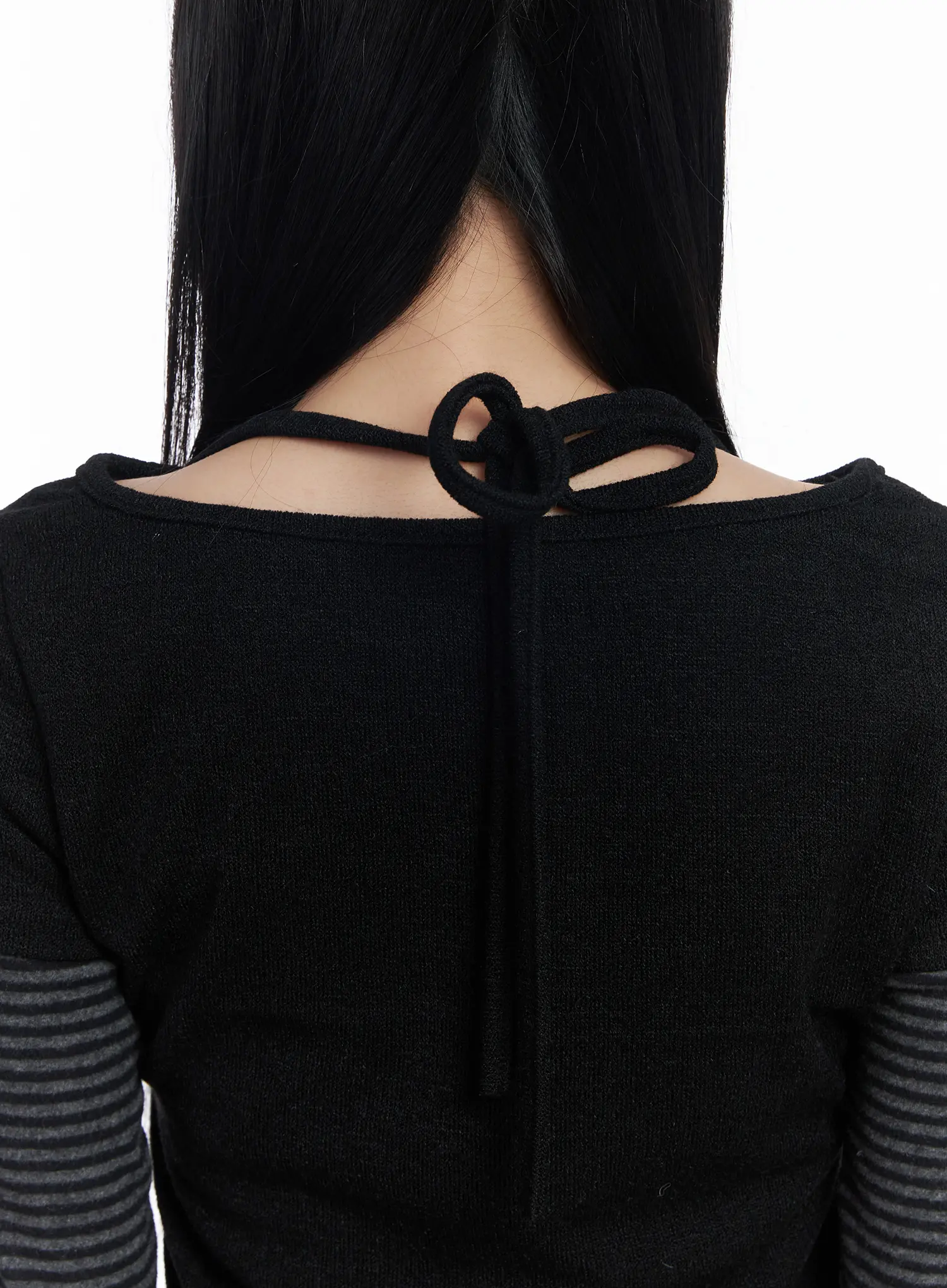 Stripe Contrast Layered Long Sleeve Top CJ514 - Image 7
