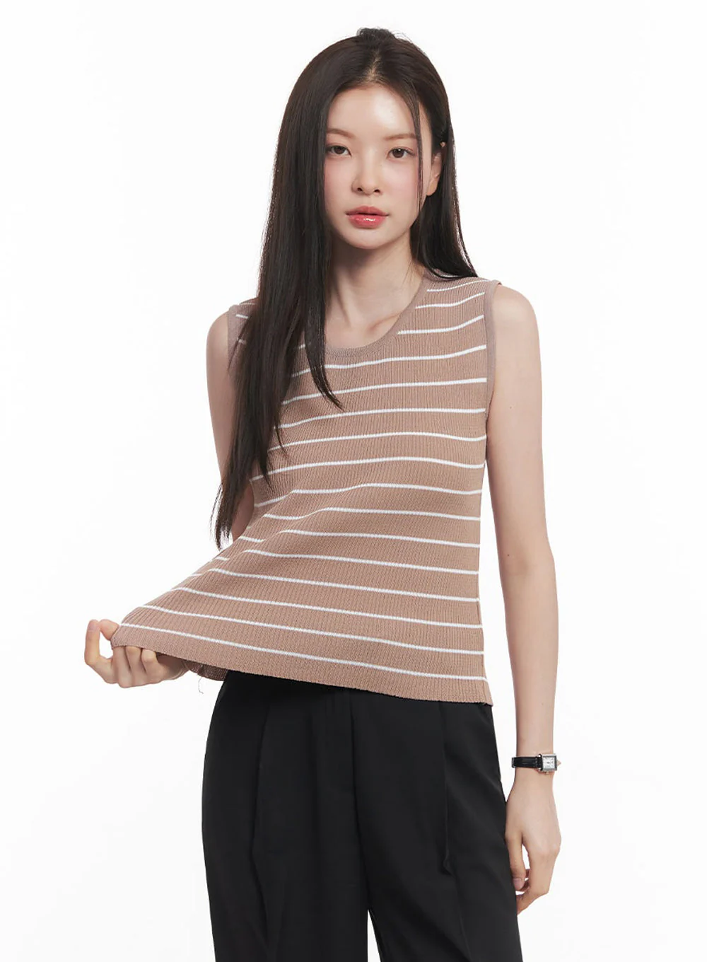 Stripe Slim Sleeveless Top IY509 - Image 10