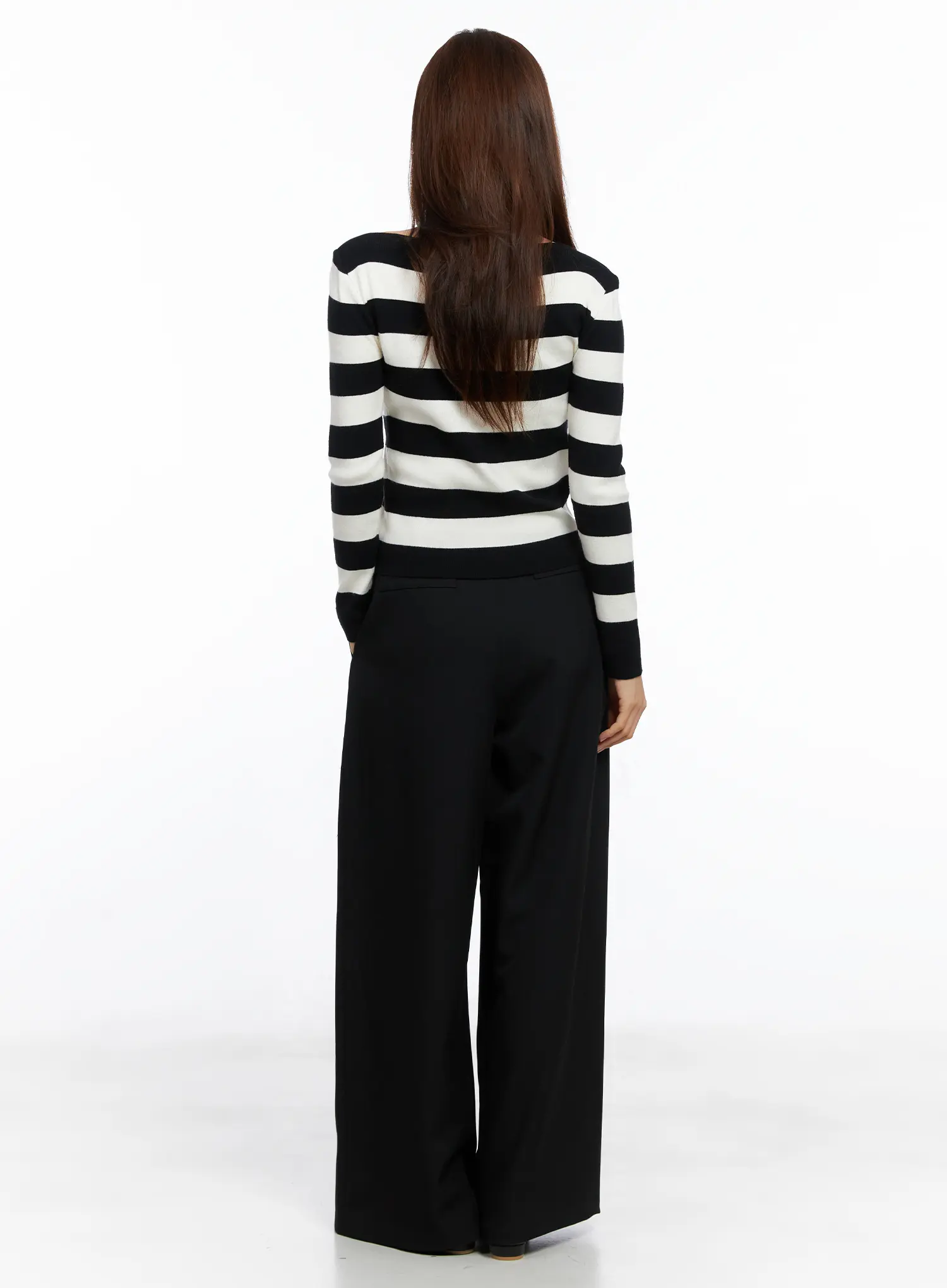 Striped Boat Neck Pullover Knit Top CG520 - Image 8
