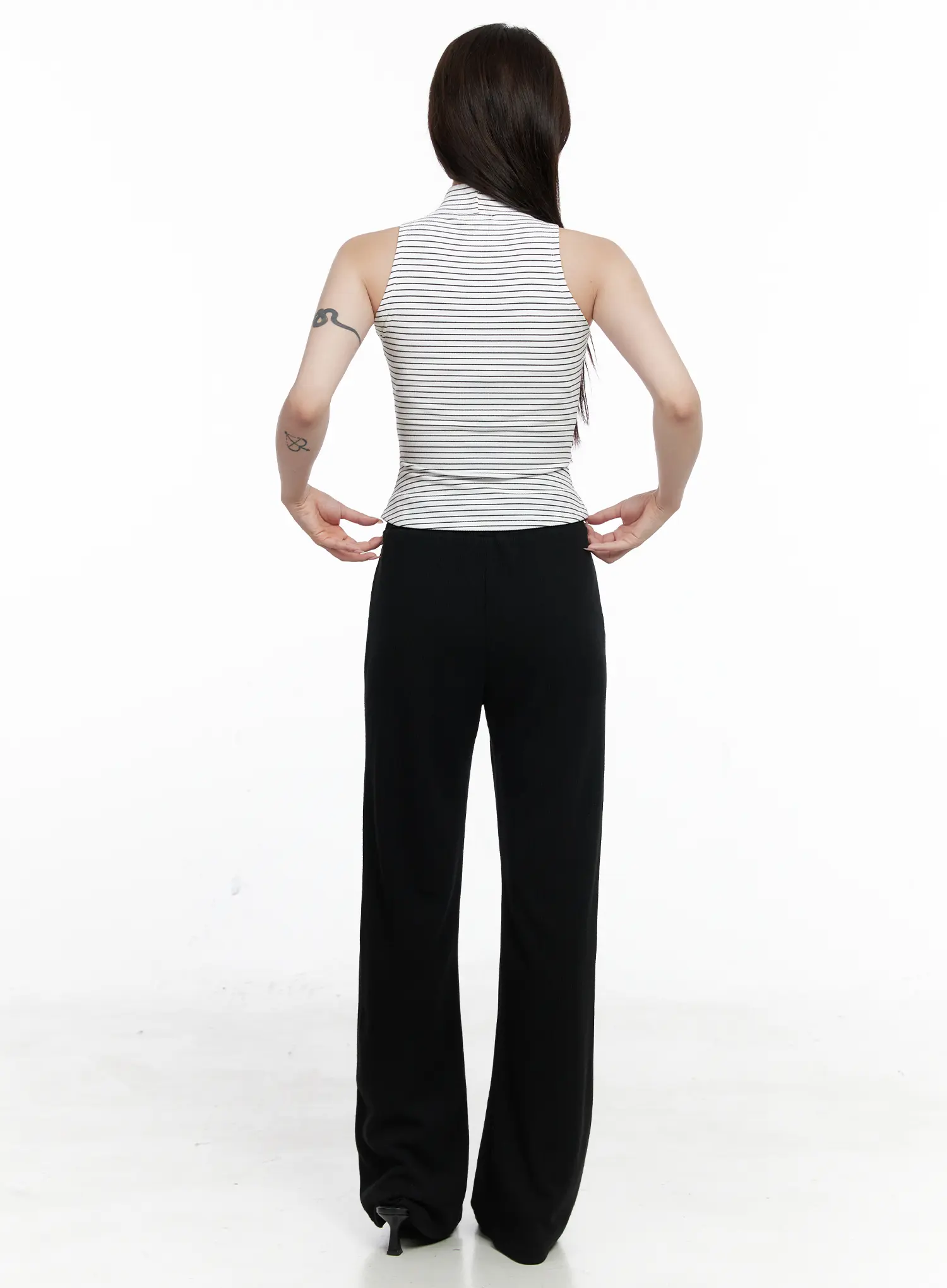 Striped High Neck Sleeveless Top CO521 - Image 5