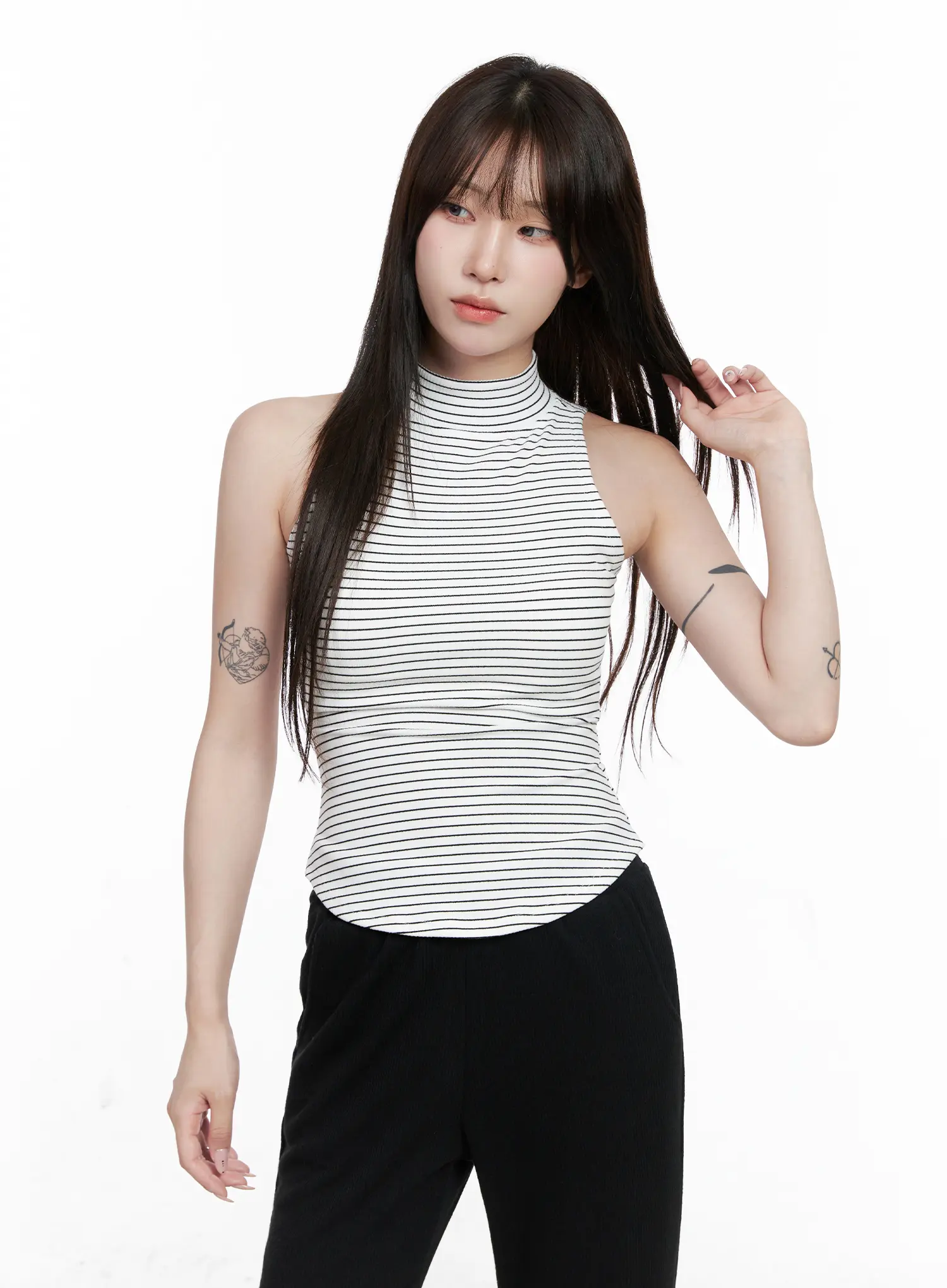 Striped High Neck Sleeveless Top CO521 - Image 7