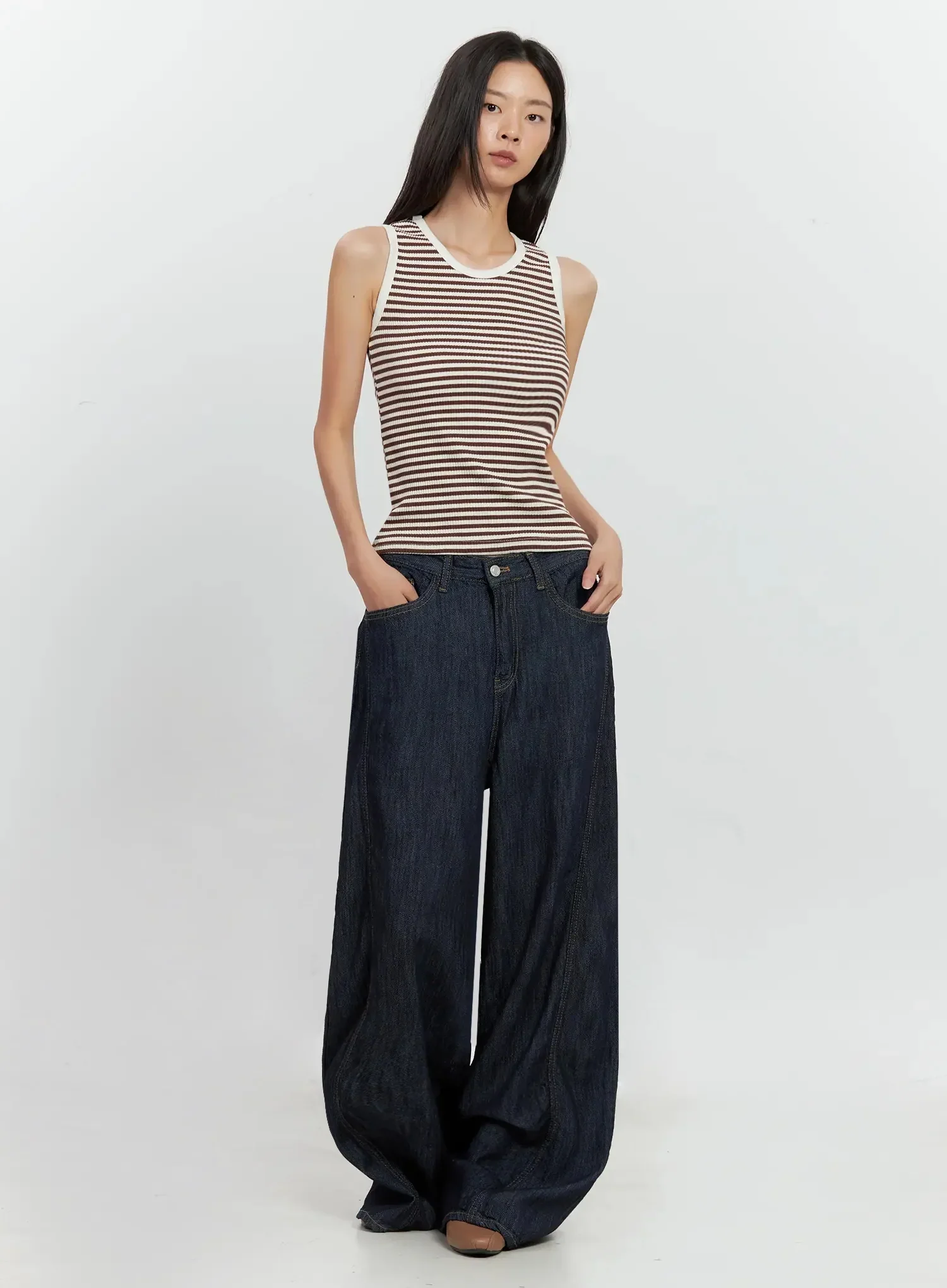 Striped Knit Tank Top IL528 - Image 13