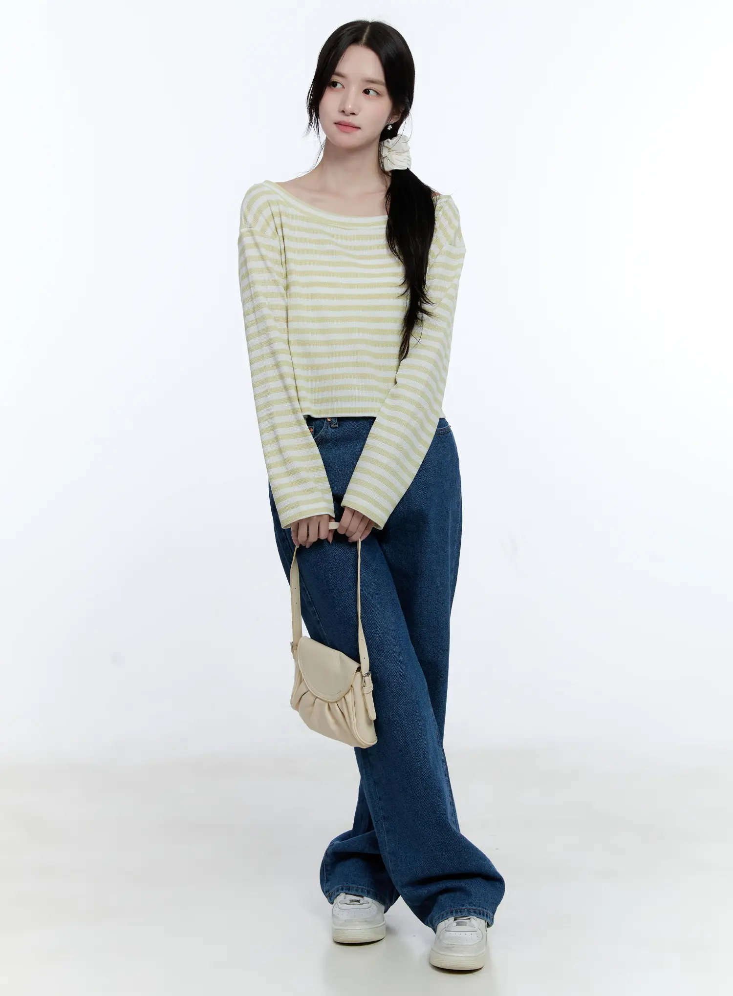 Striped Loose-Fit Long-Sleeve Top CG514 - Image 7
