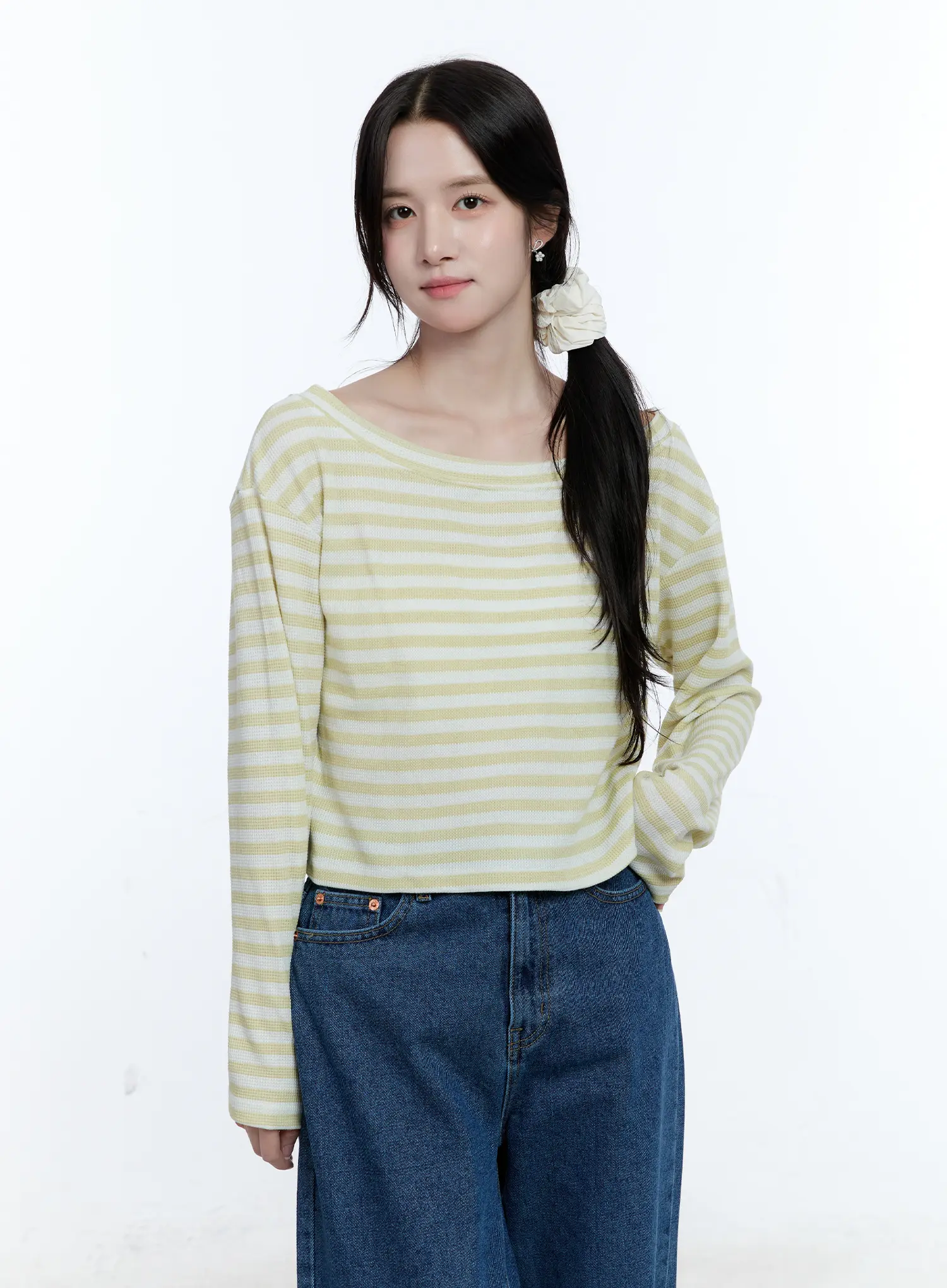 Striped Loose-Fit Long-Sleeve Top CG514 - Image 8