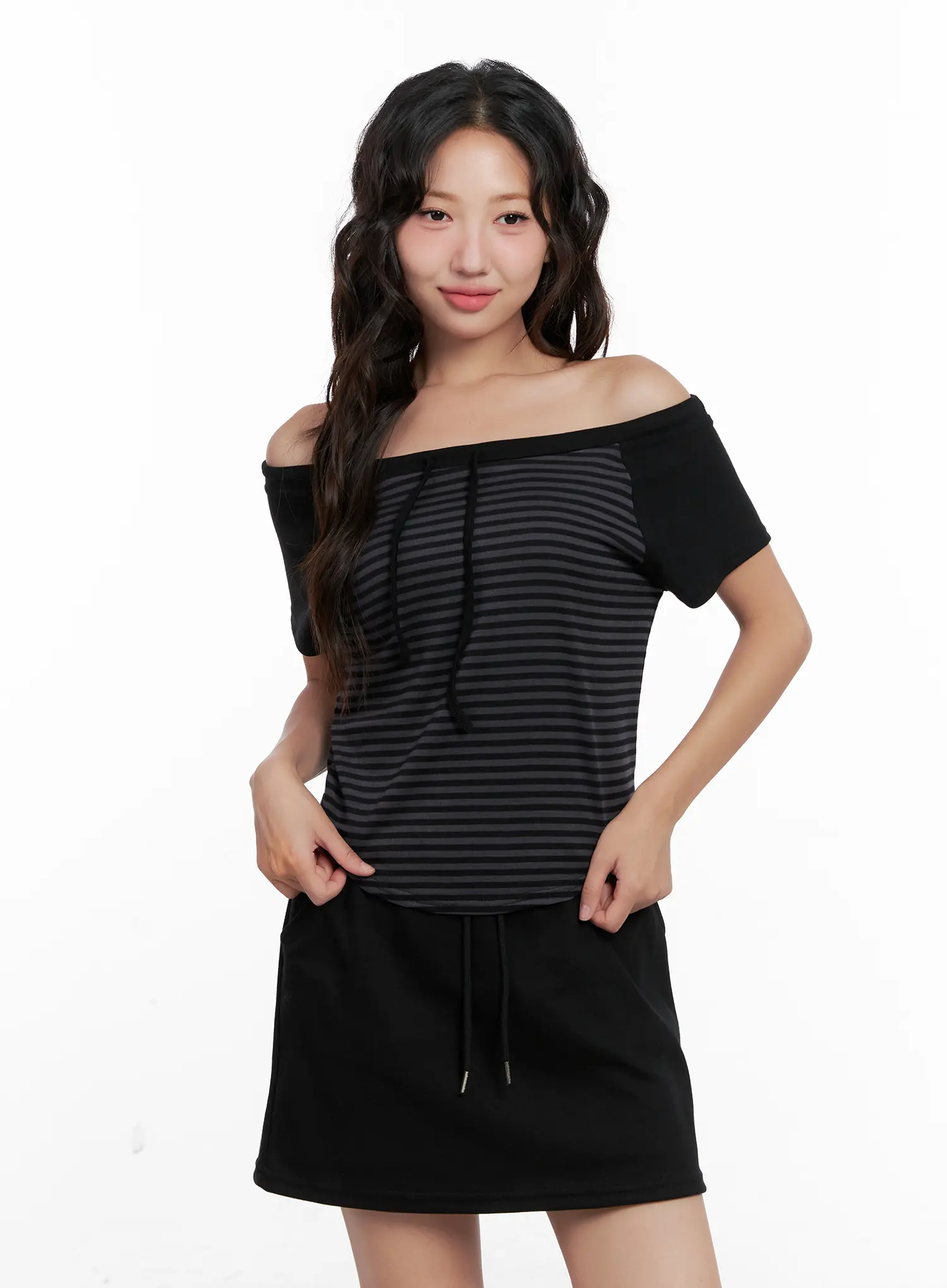 Striped Off-Shoulder Tee CL518 - Image 2