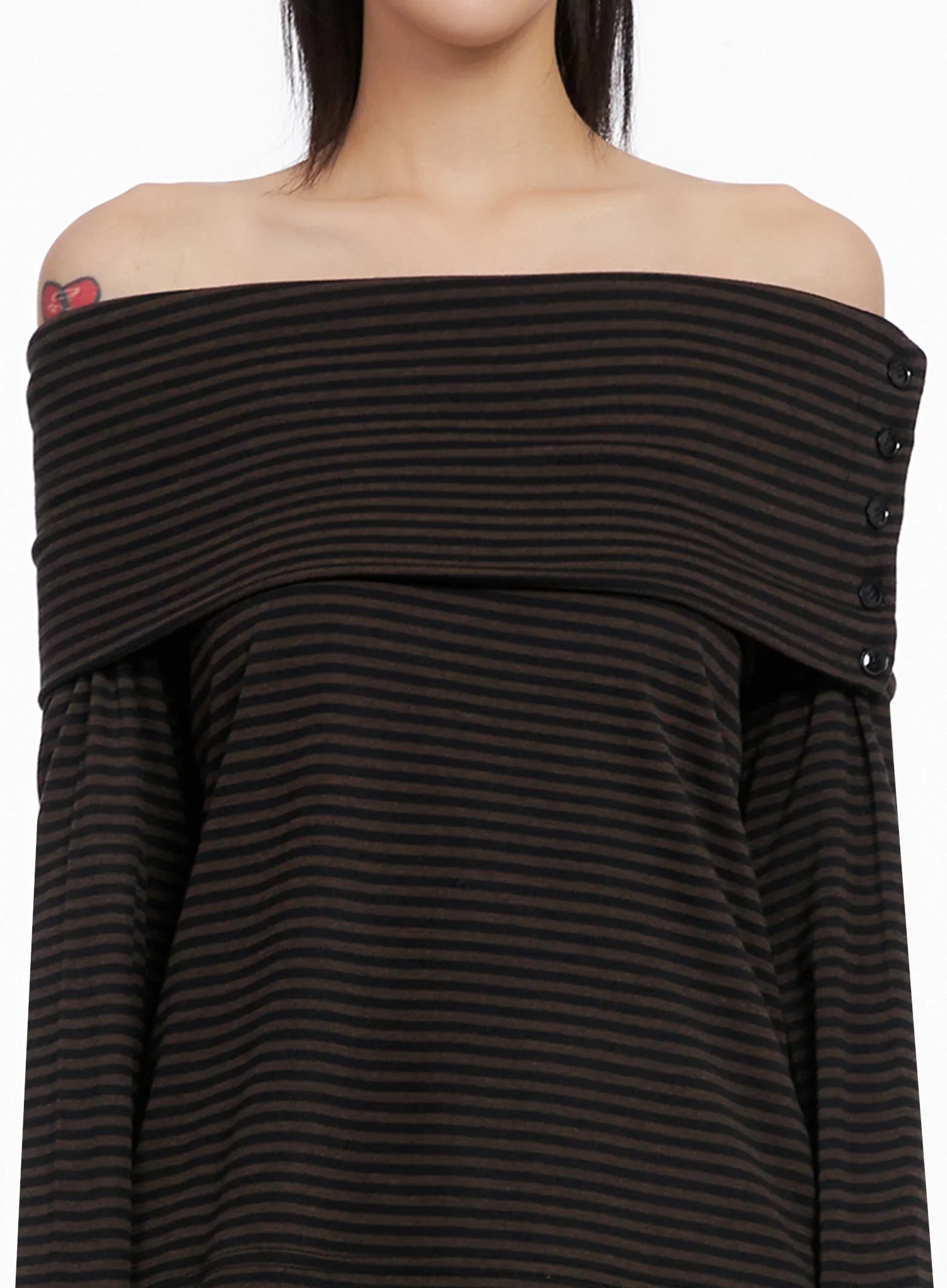 Striped Off Shoulder Top IS508 - Image 3