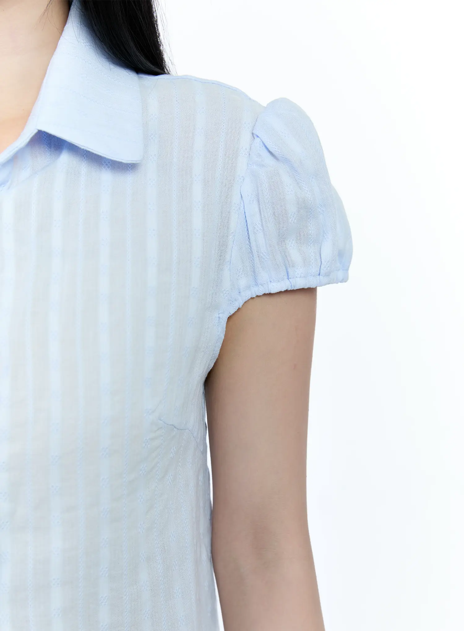 Striped Puff-Sleeve Blouse CG513 - Image 3