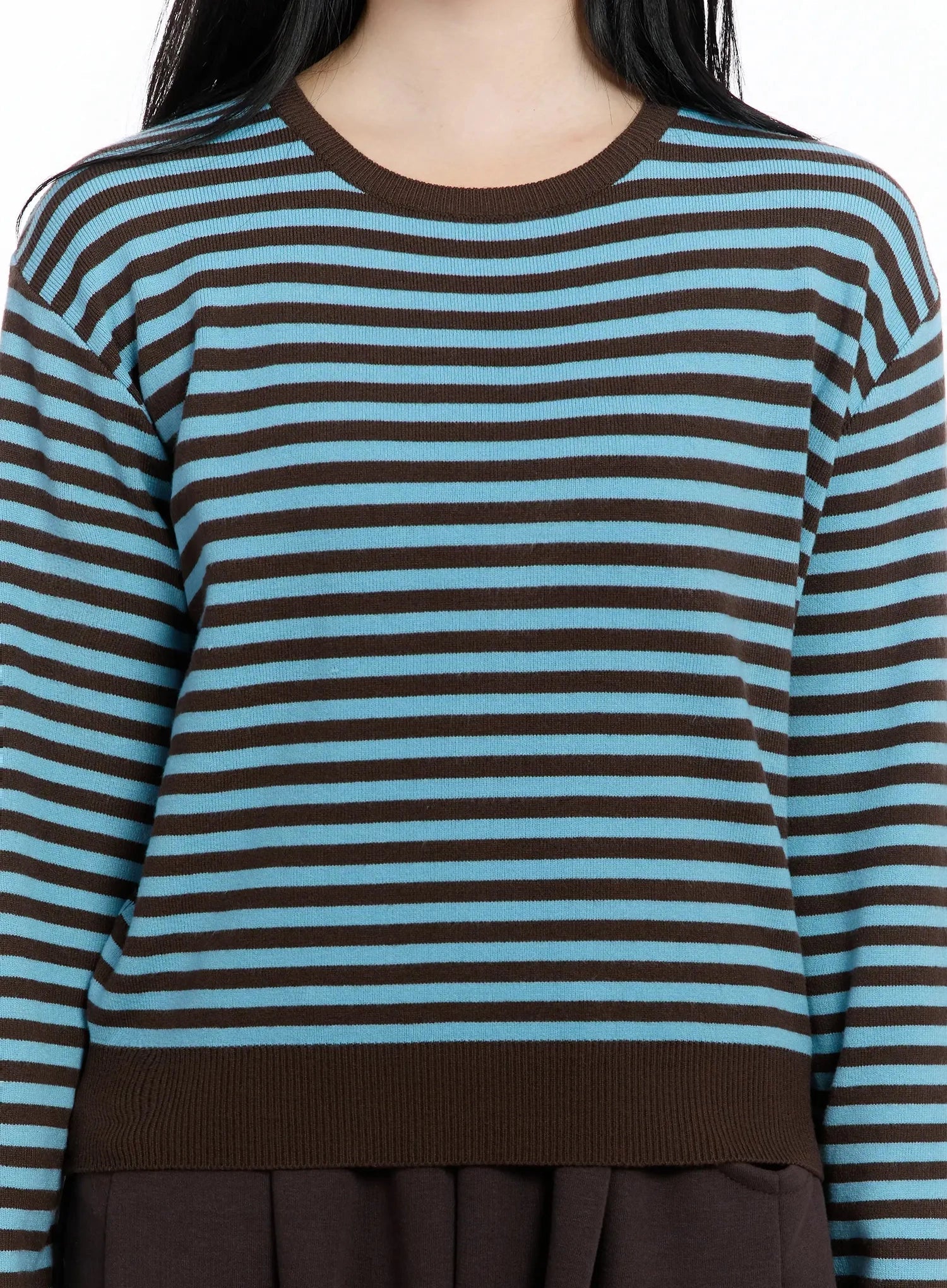 Striped Round Neck Knit Top IM519 - Image 5