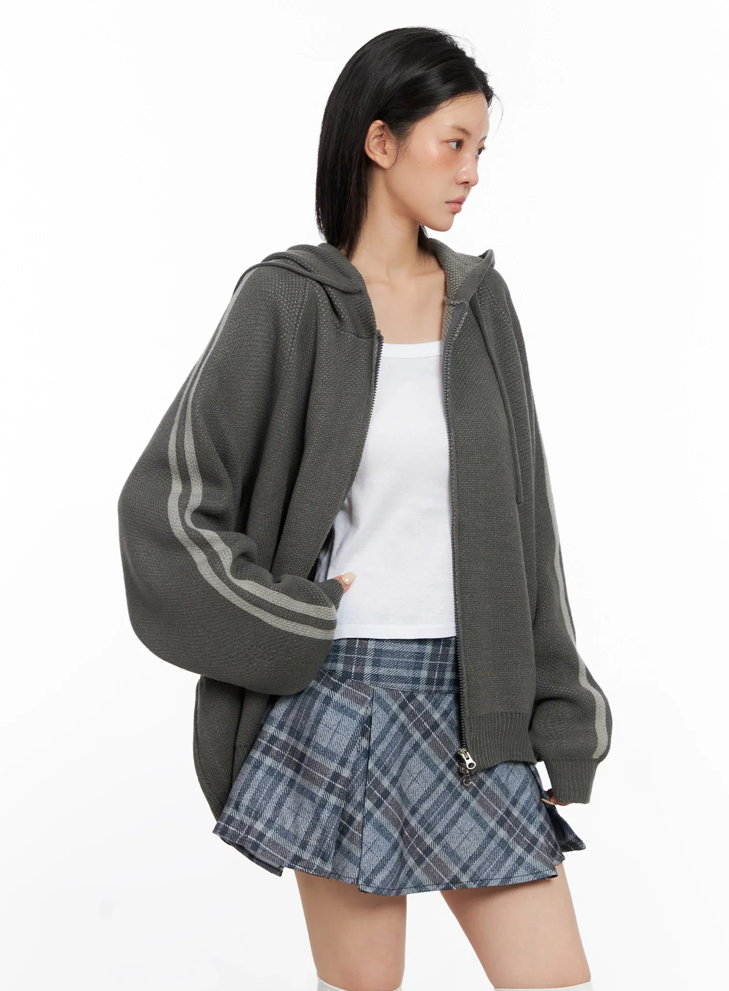 Striped Sleeve Casual Hoodie IS515 - Image 14