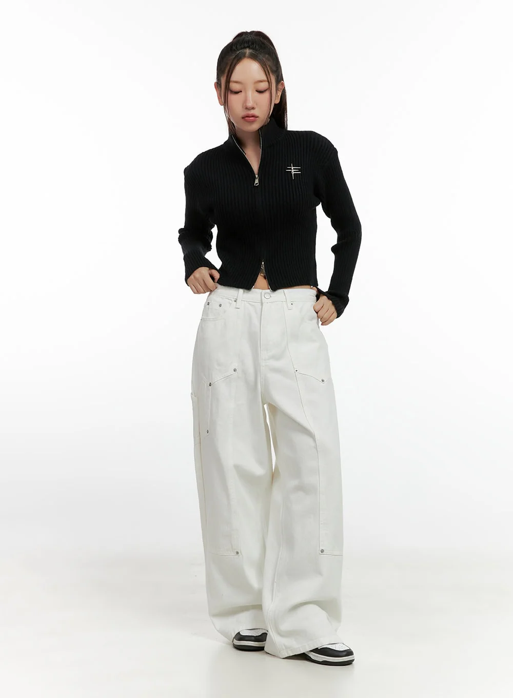 Stud Carpenter Wide Fit Cotton Pants CN412 - Image 2