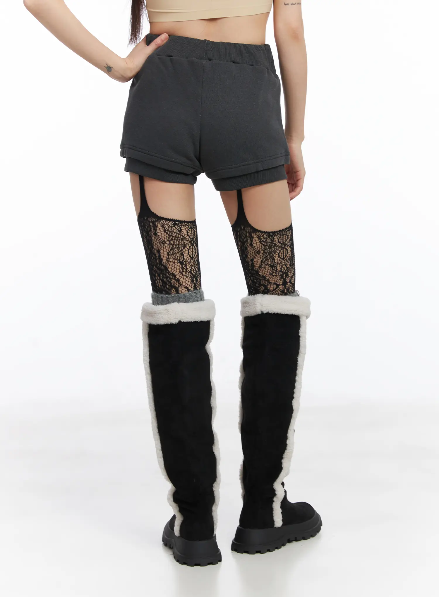 Studded Fleece Shorts CJ501 - Image 7