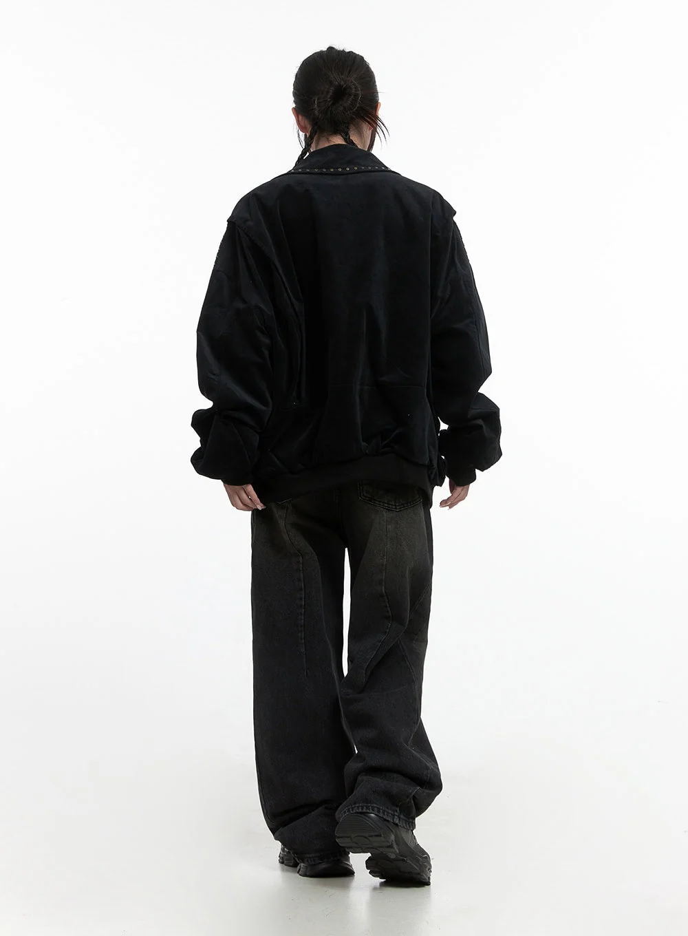 Studded Oversize Collar Jacket CO402 - Image 9
