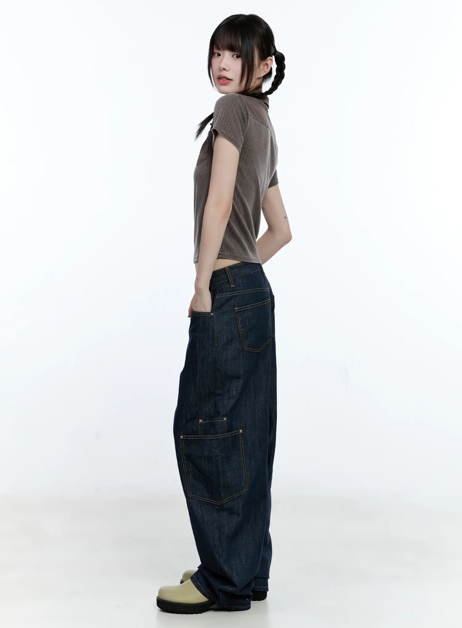 Studded Pocket Collared Tee CG511 - Image 4