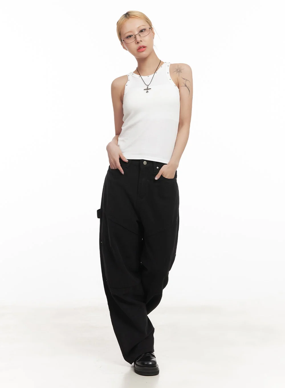 Studded Wide-Leg Carpenter Pants CM506 - Image 2