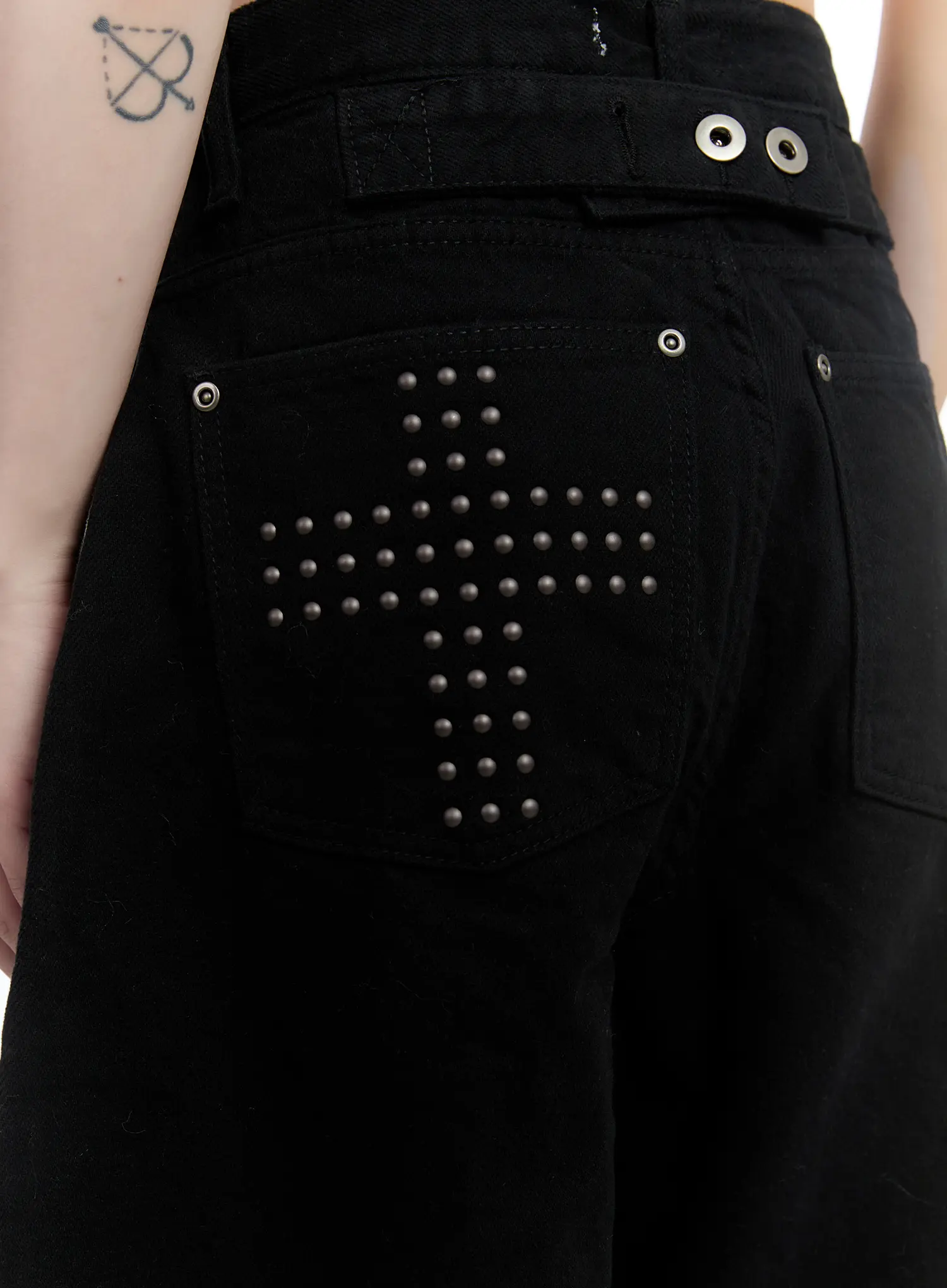 Studded Wide-Leg Fleece-Lined Pants CN525 - Image 2