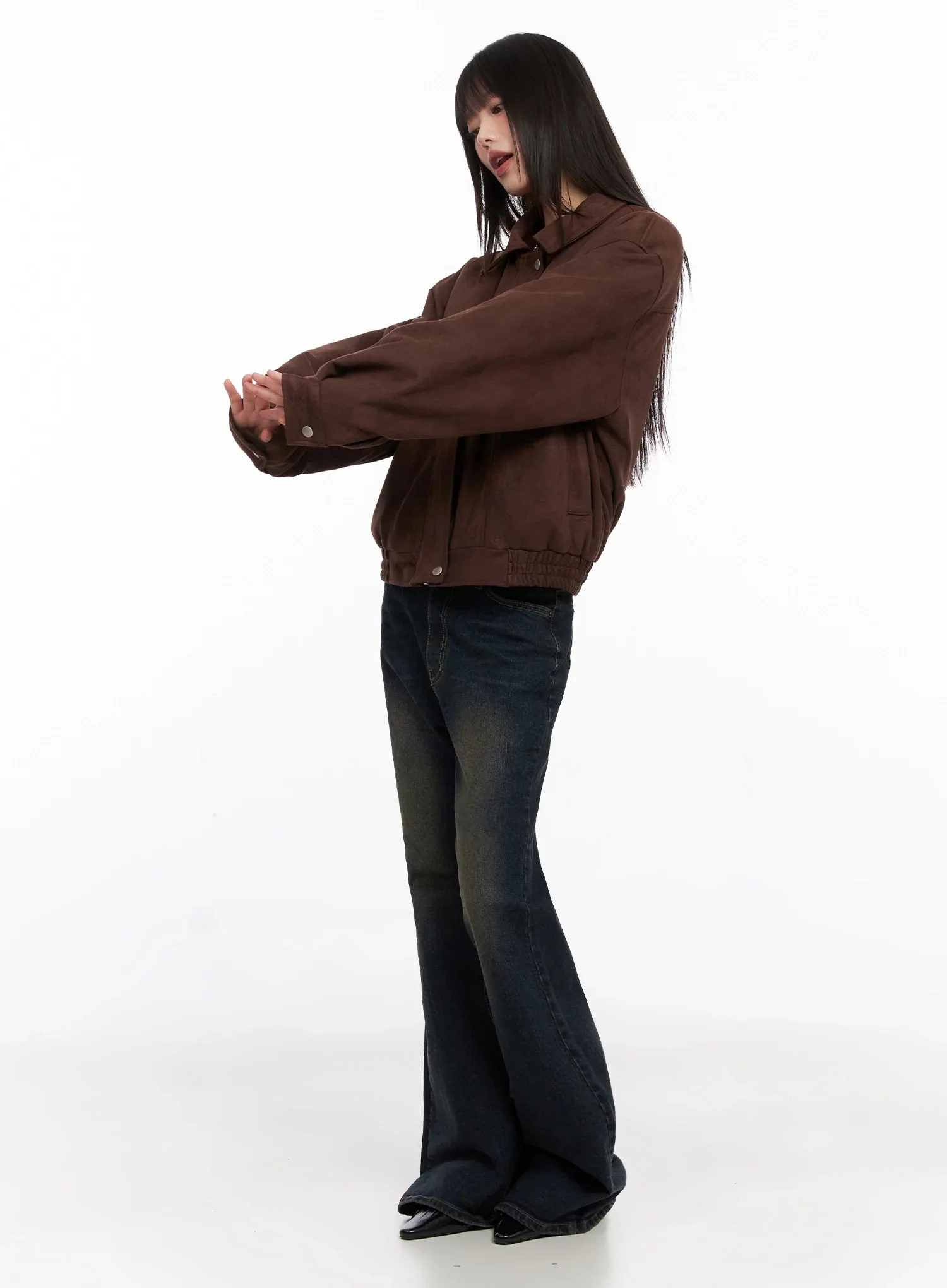 Suede Bomber Jacket IN503 - Image 10