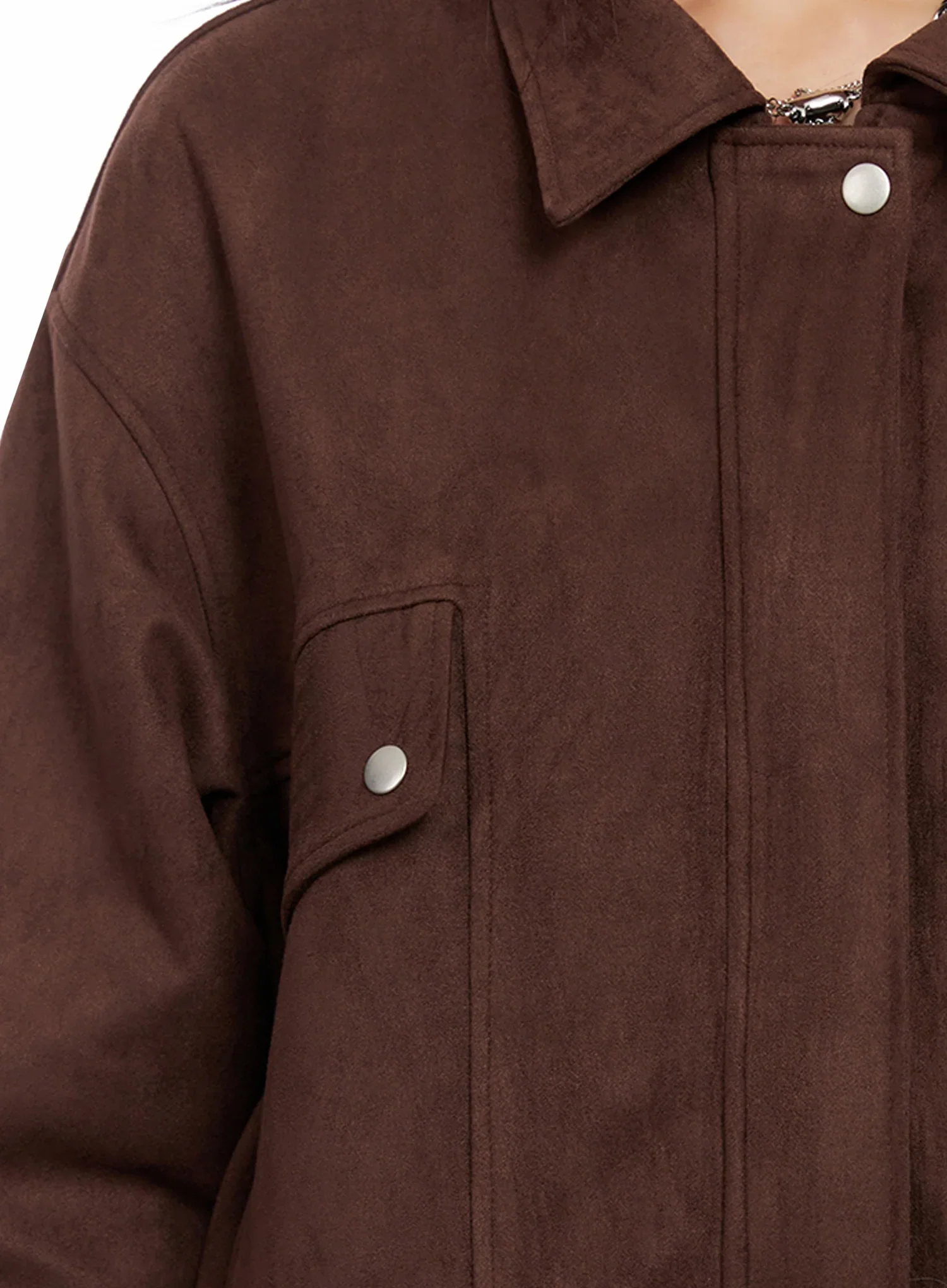 Suede Bomber Jacket IN503 - Image 3