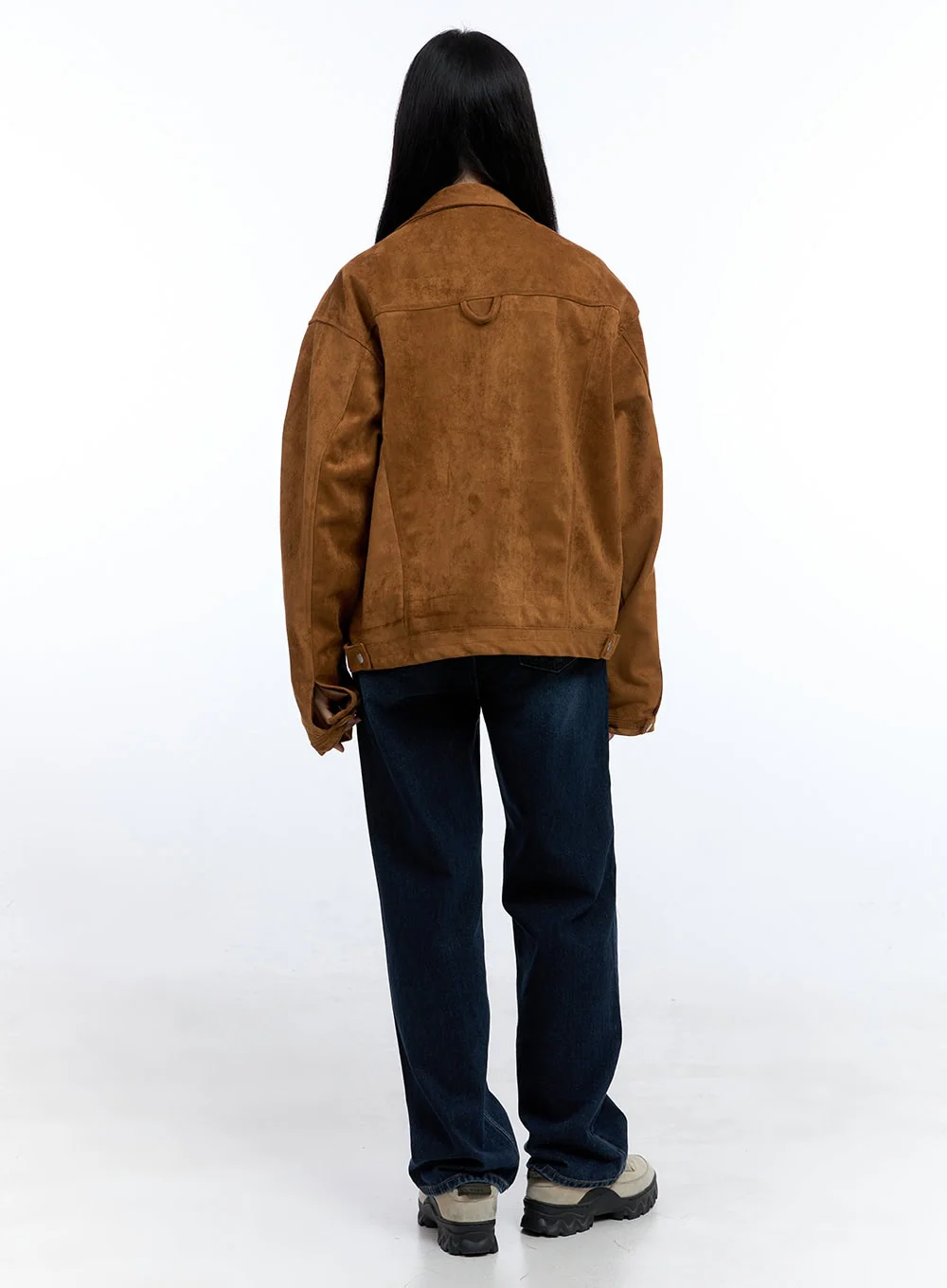 Suede Collar Zip-Up Jacket OO429 - Image 3