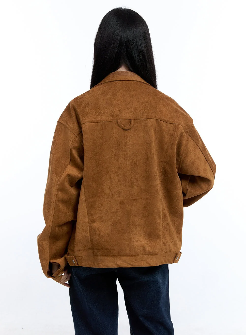 Suede Collar Zip-Up Jacket OO429 - Image 6