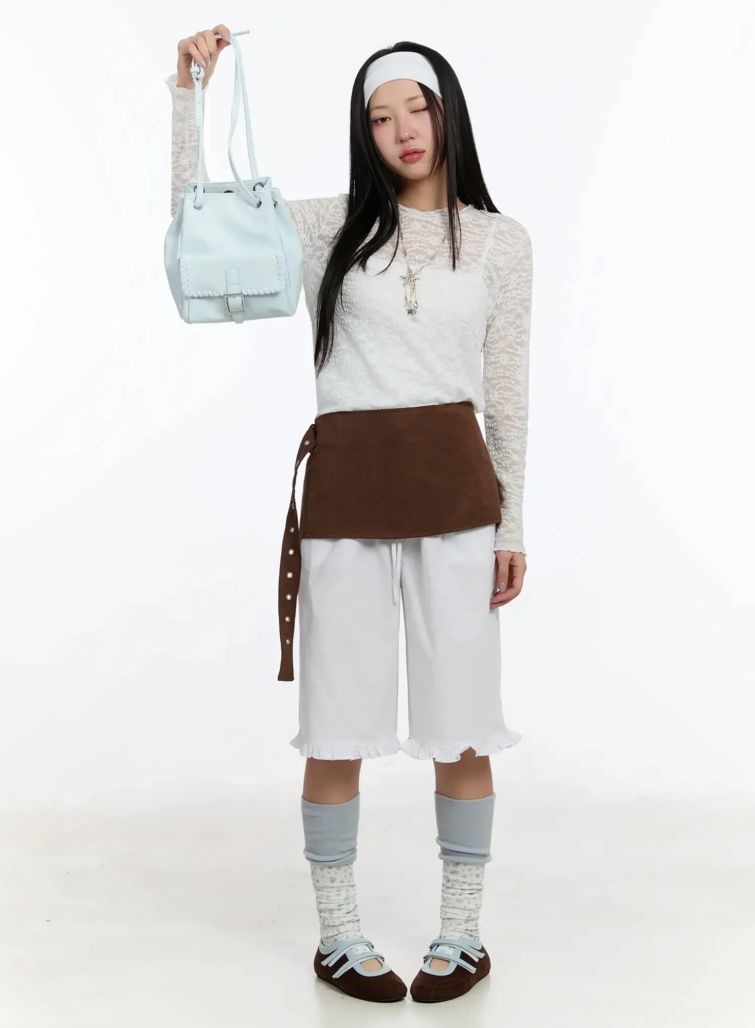 Suede Wrap Belt Skirt IM509 - Image 6