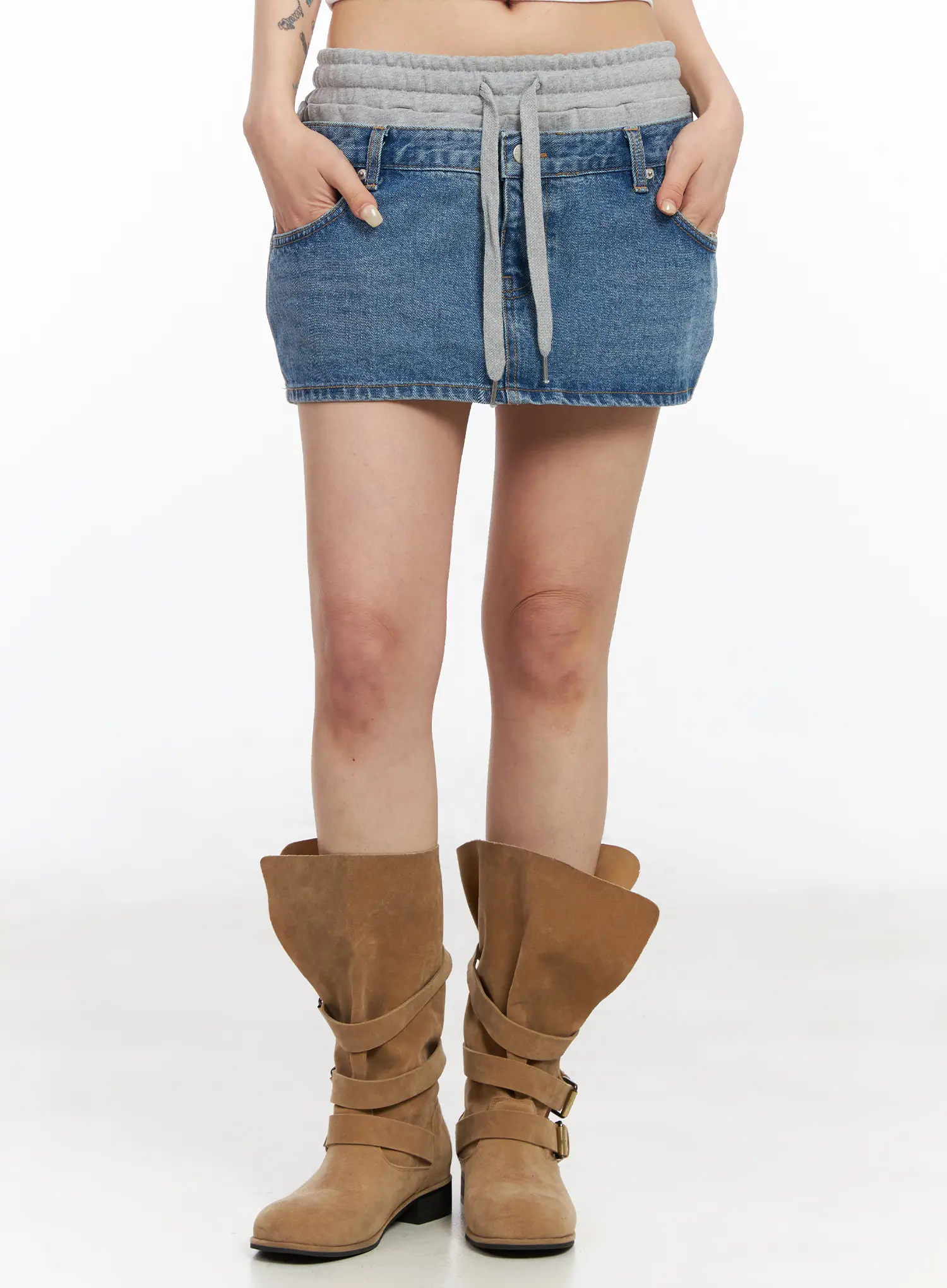 Sweat Denim Mini Skirt CM517 - Image 2