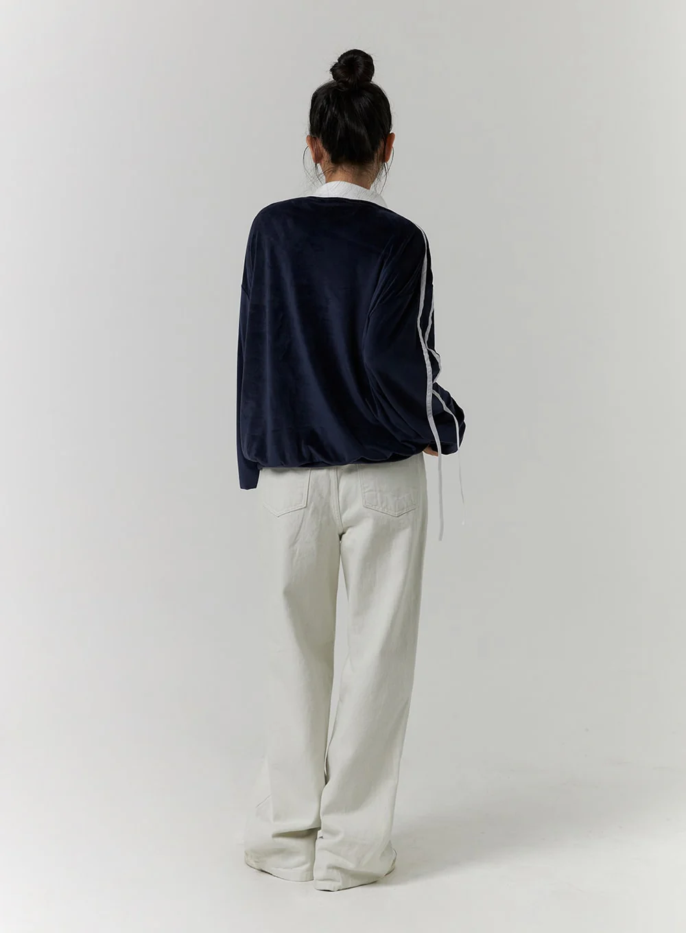 Terry Collar Double Ribbon Sweatshirt CD319 - Image 7