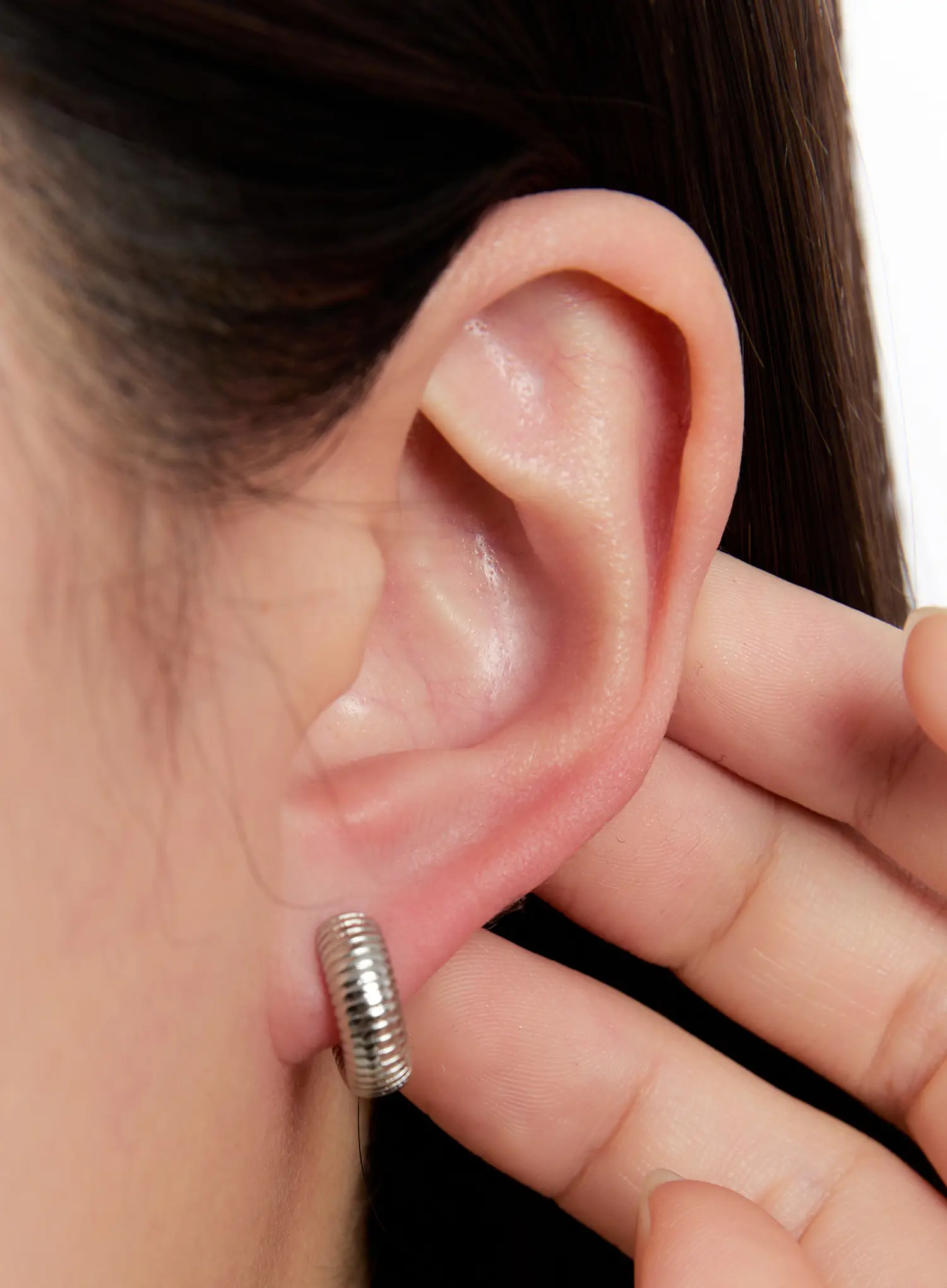 Textured Hoop Earrings IN528 - Image 3
