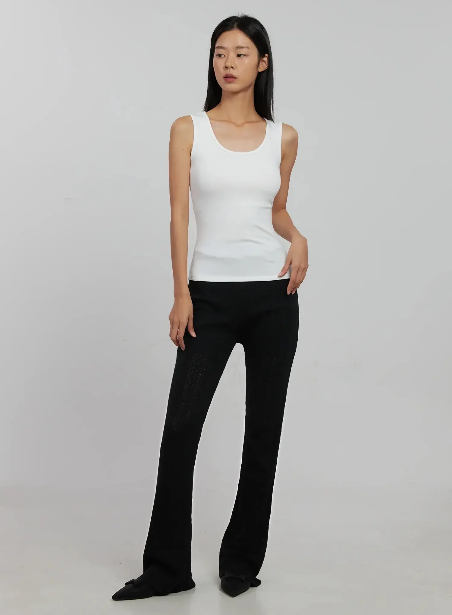 Textured Knit Flare Pants IJ509 - Image 2
