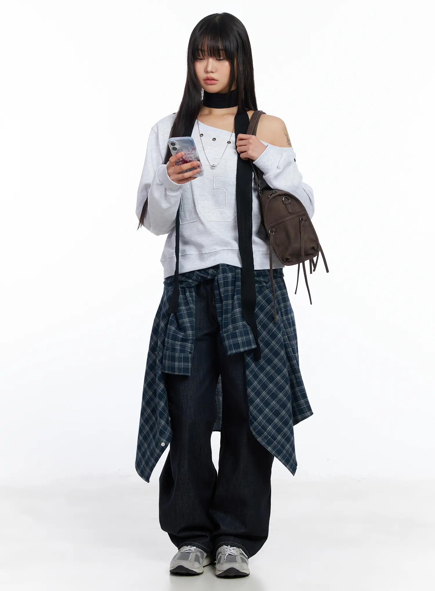 Textured Long Thin Scarf CF504 - Image 3