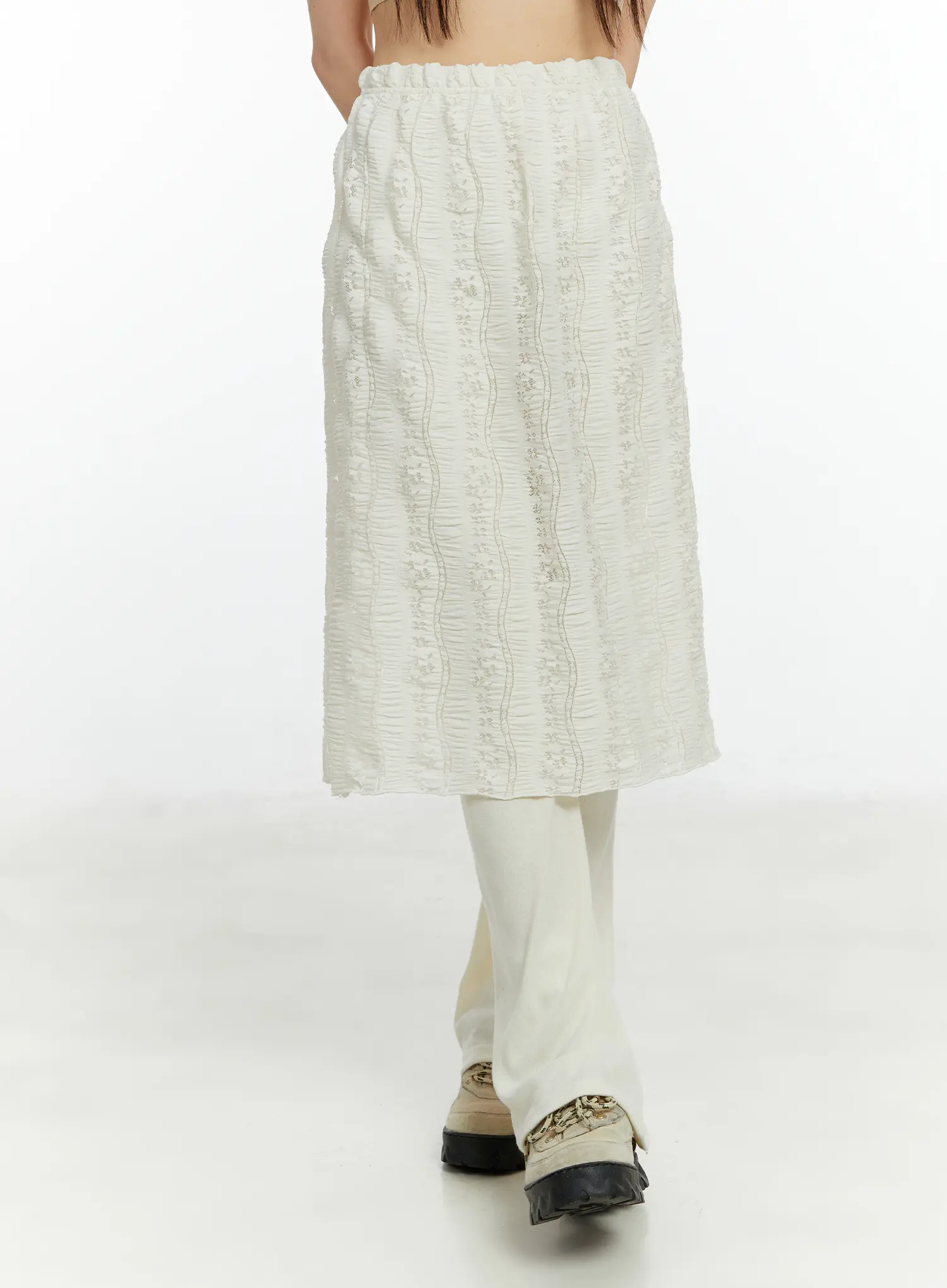 Textured Maxi Skirt Pants CF509 - Image 2