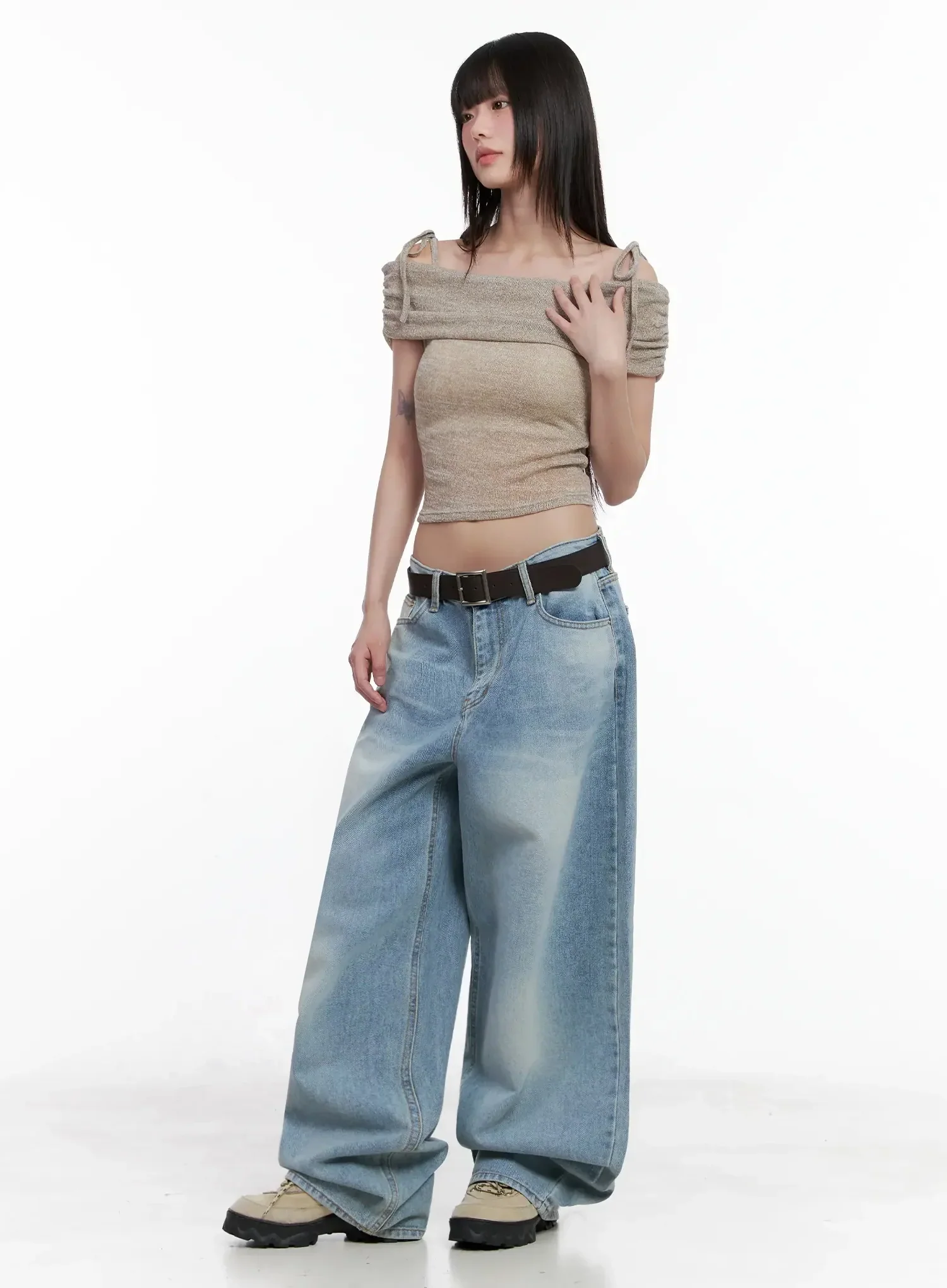 Textured Off-Shoulder Knit Top IL531 - Image 12