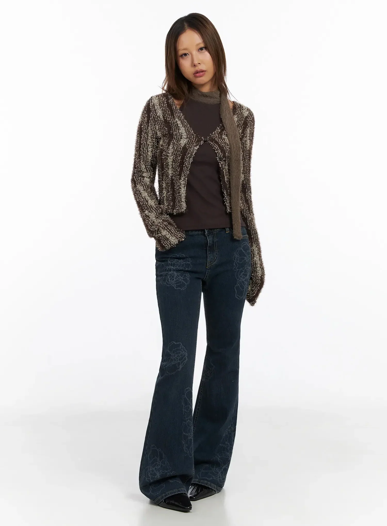 Textured Pattern Knit Cardigan IN528 - Image 4