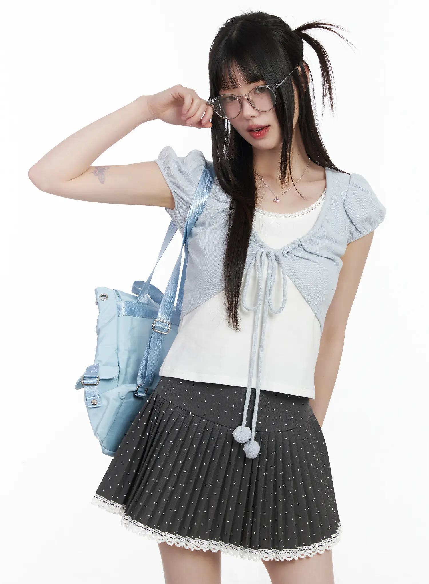 Tie Puff Sleeve Top CM525
