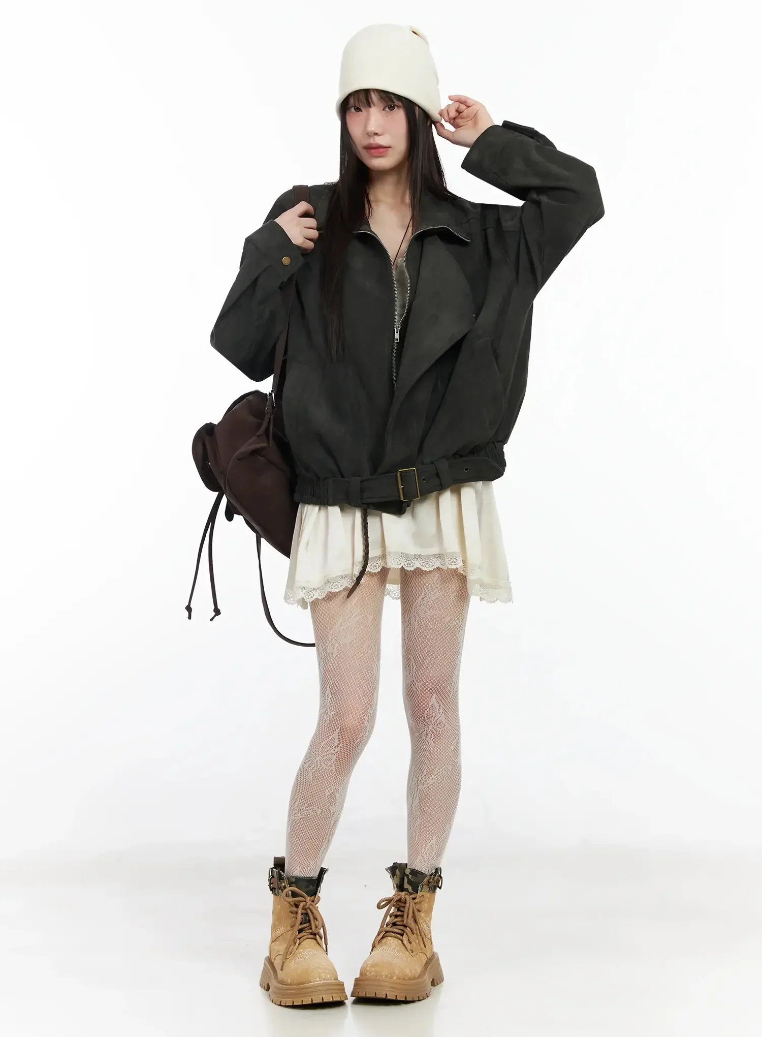 Trendy Suede Belted Jacket IM523