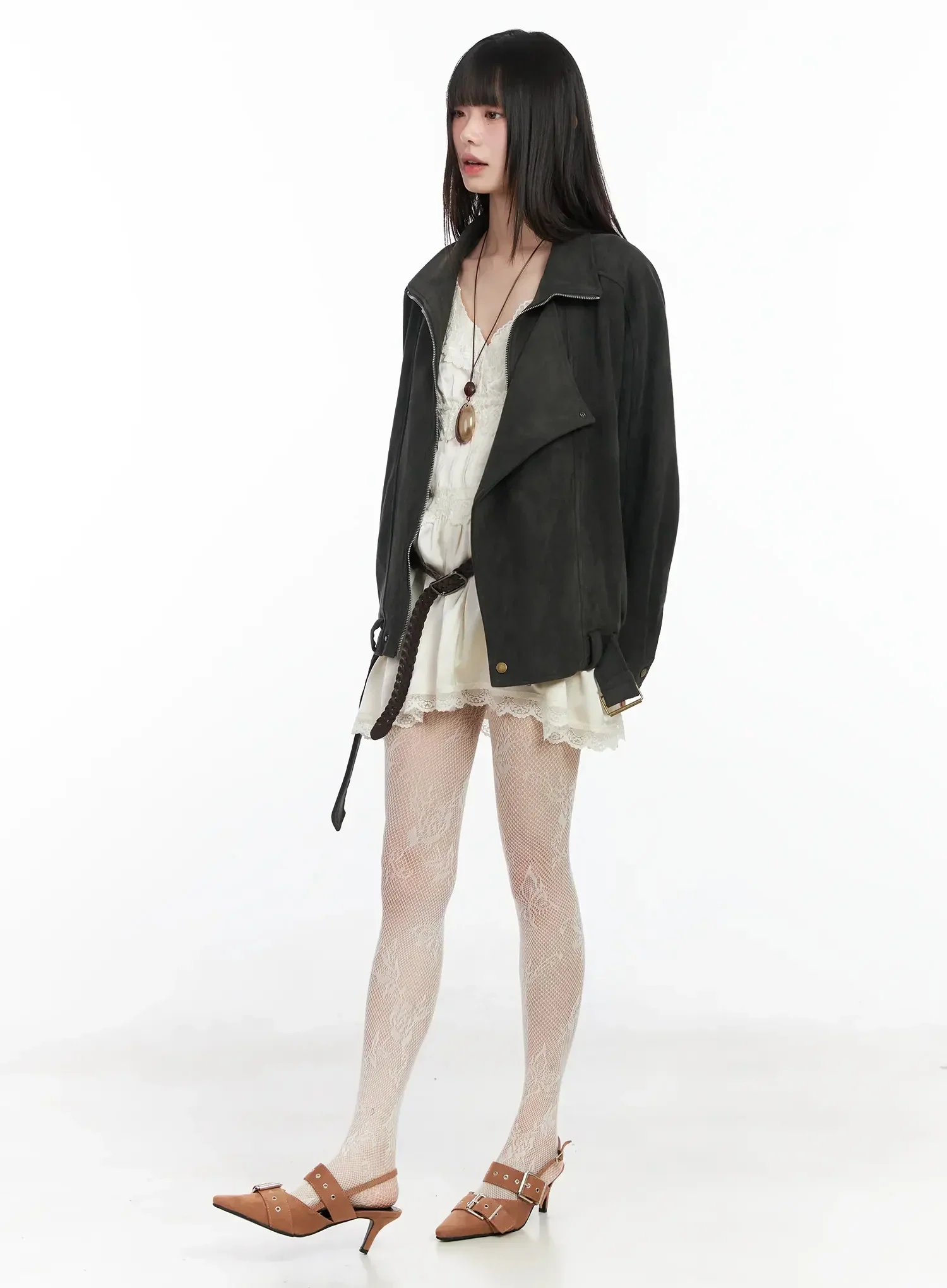 Trendy Suede Belted Jacket IM523 - Image 7