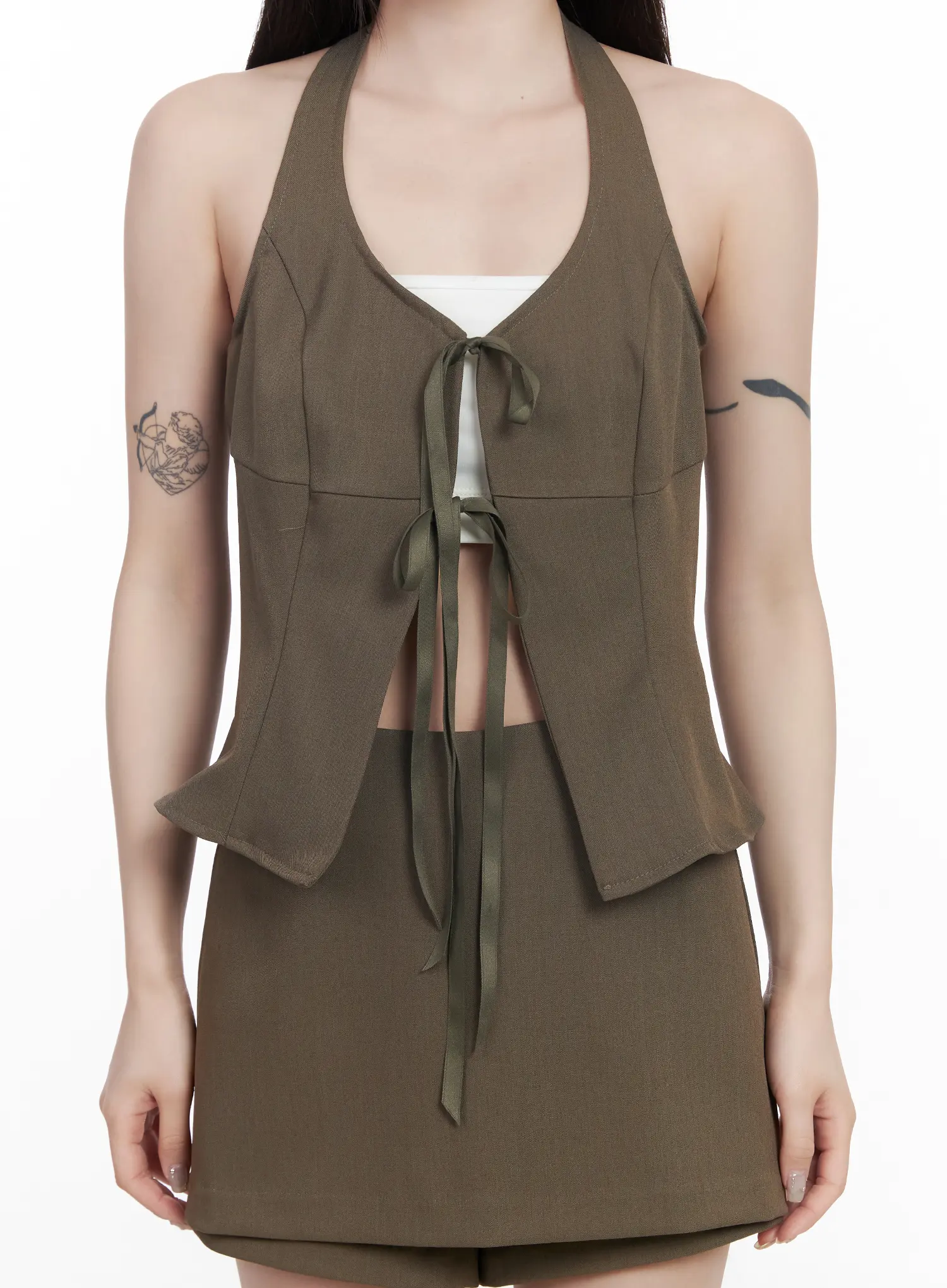 Trendy Tie-Front Corset Top CF519 - Image 9