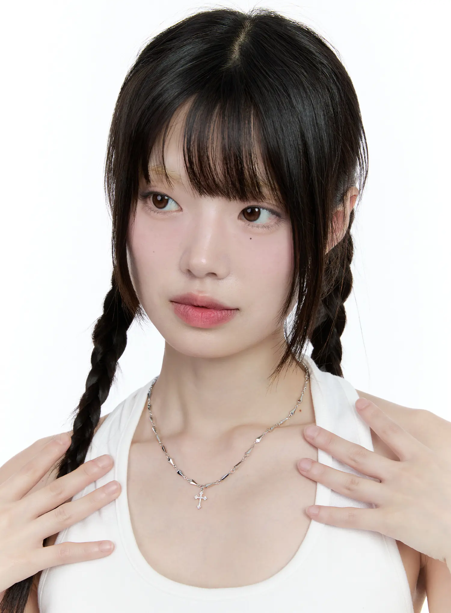 Triangle Chain Cross Pendant Necklace CG511 - Image 3