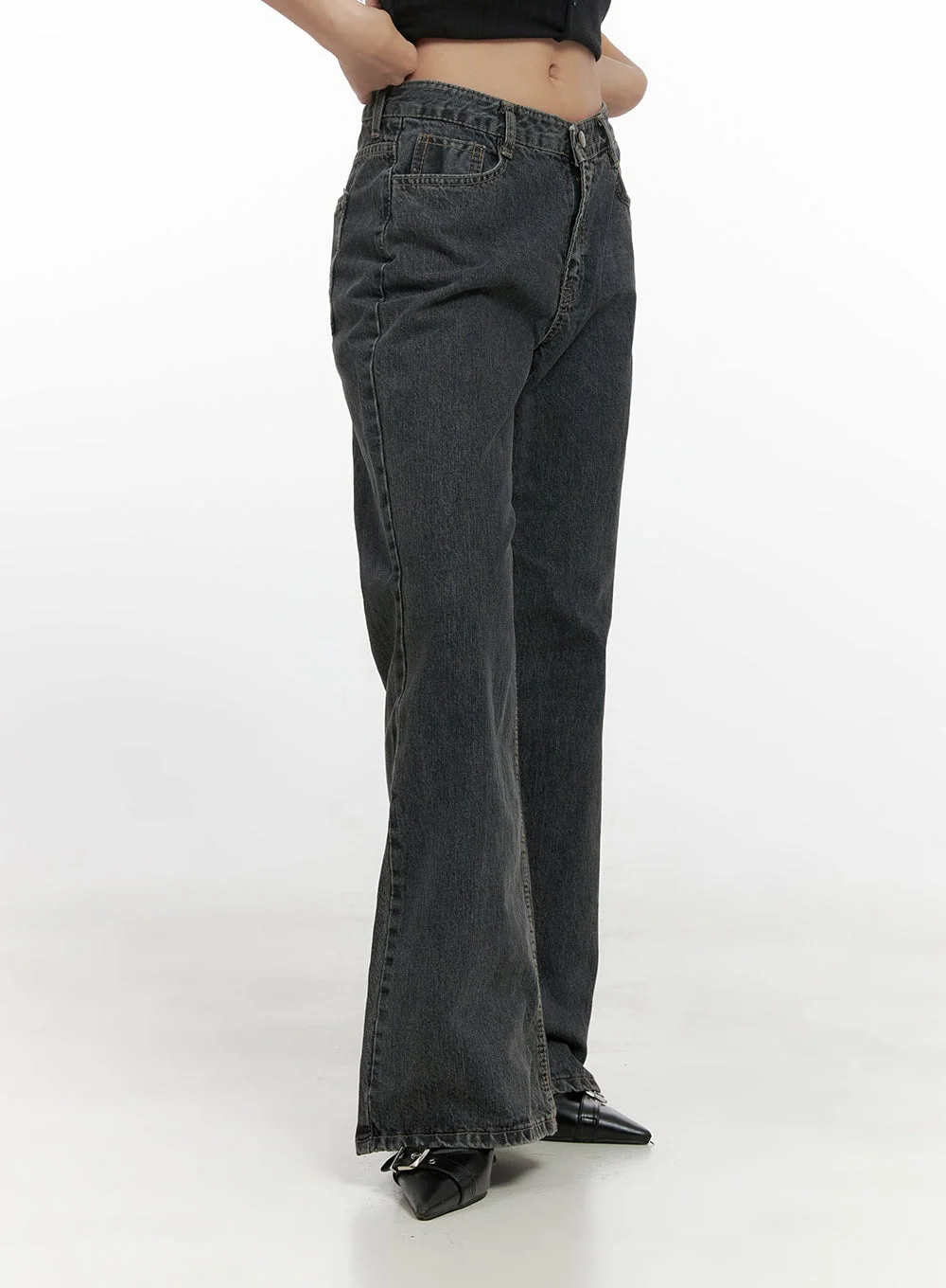 Trina Washed Cotton Flared Jeans CN419 - Image 8
