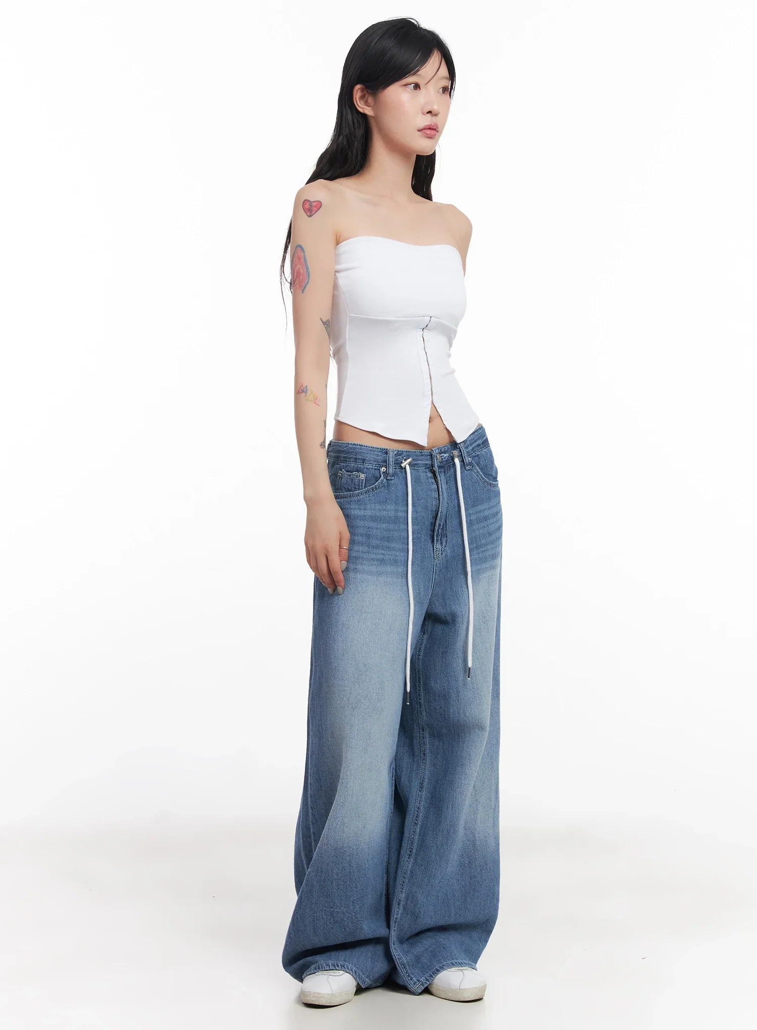 Tsuki Baggy Drawstring Denim Jeans IC503 - Image 3