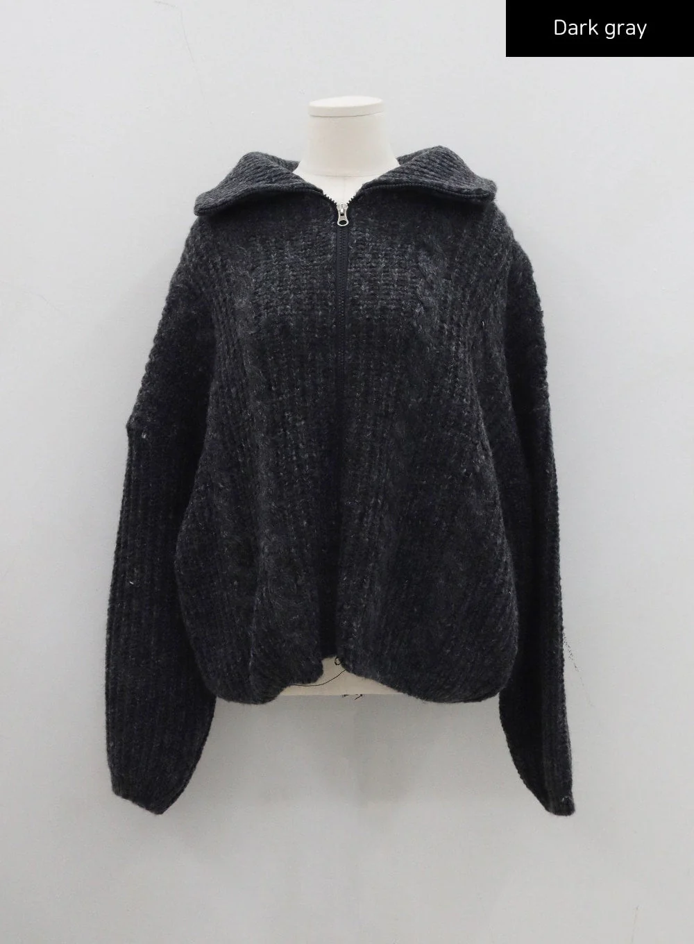 Twist Pattern Two Way Zipper Knit Cardigan CD20 - Image 13