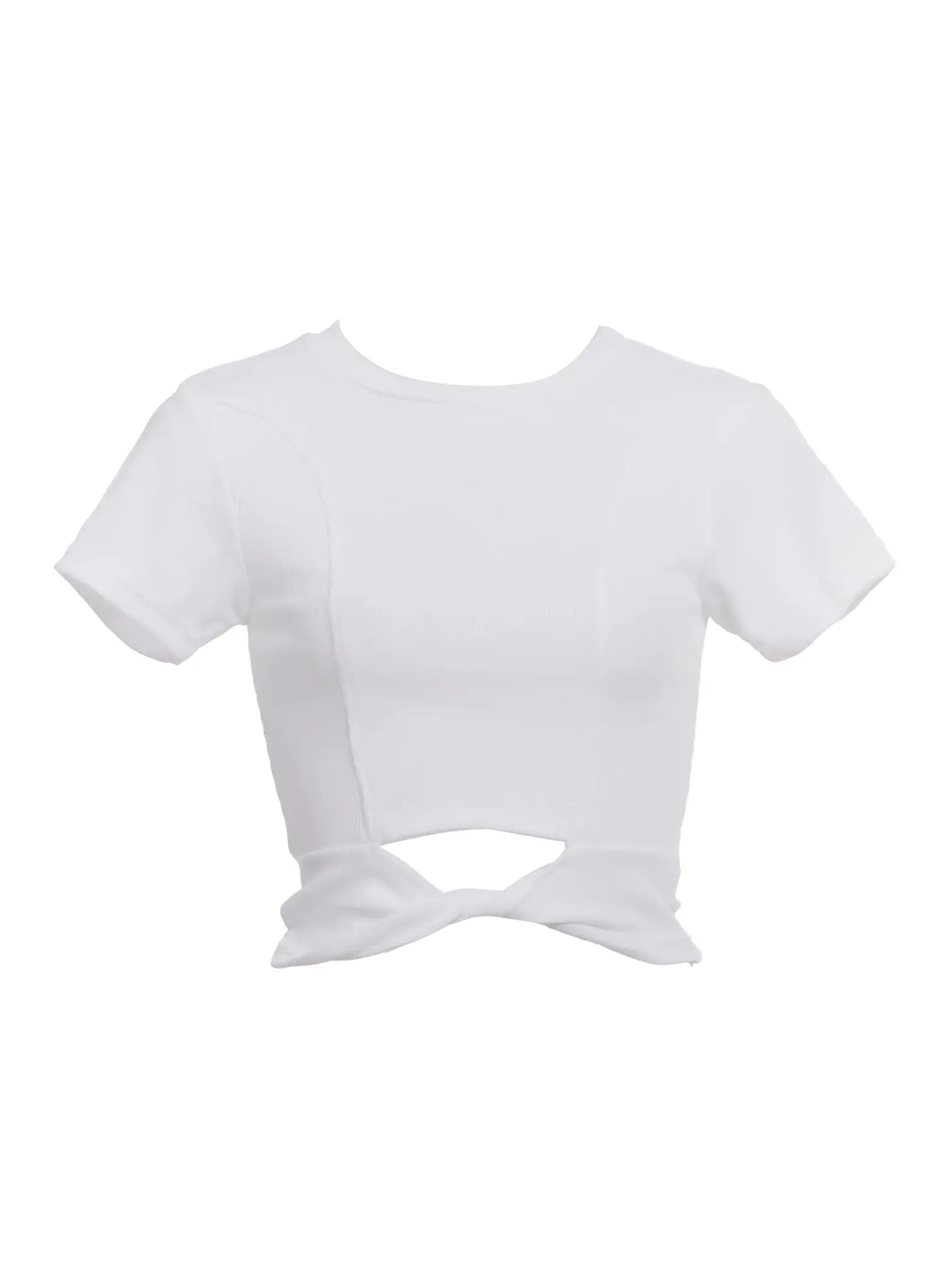 Twisted Knot Front Cropped Tee IC503 - Image 4