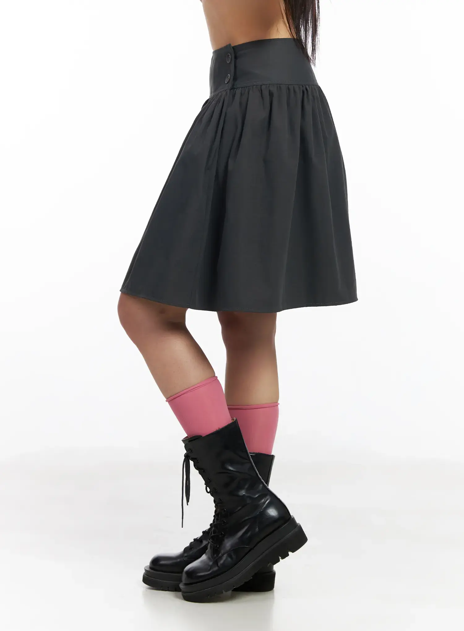 Two-Button Flared Midi Skirt CF506 - Image 5